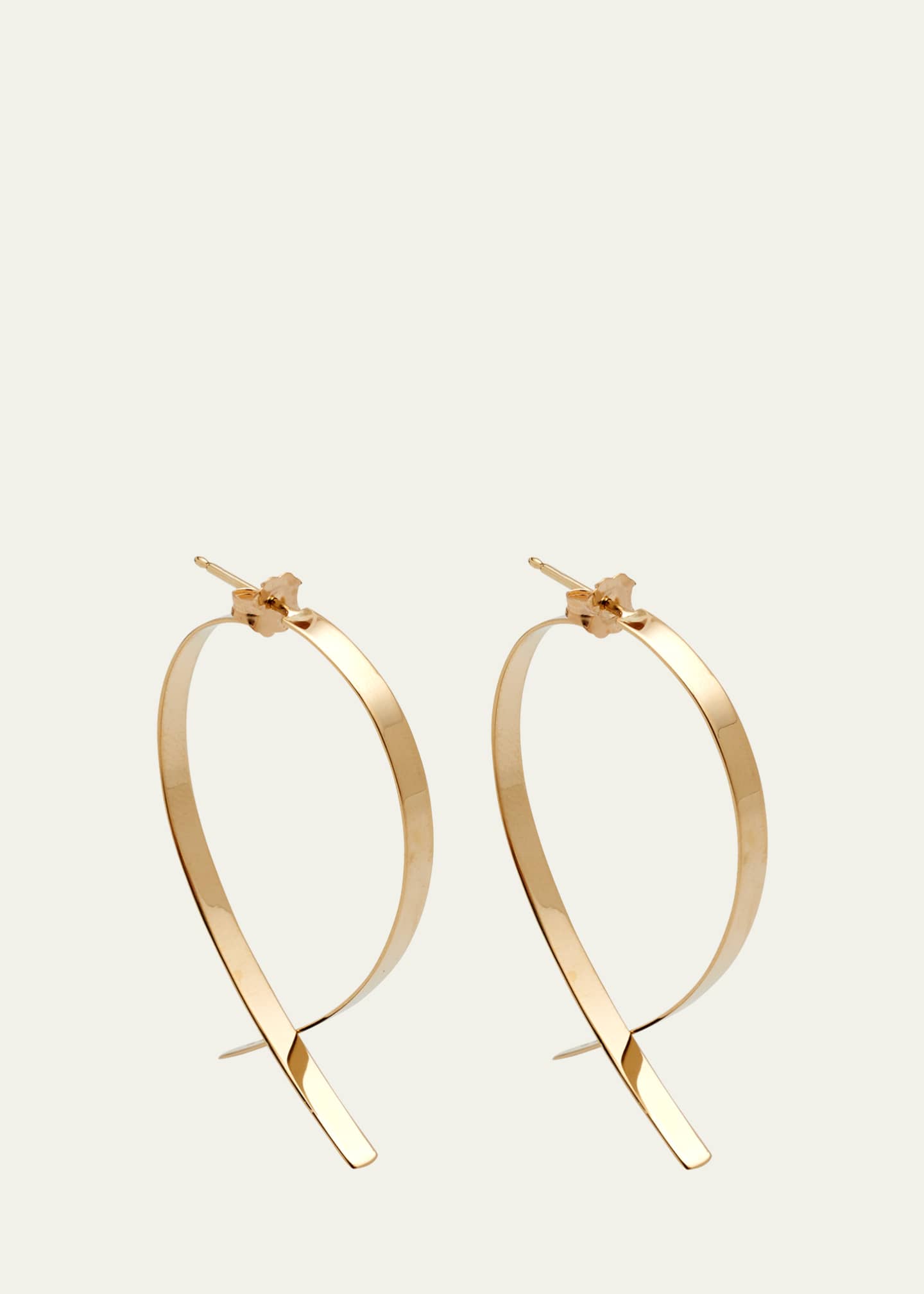 Lana Medium Flat Wide Front-Back Upside Down Hoop Earrings, 46mm ...