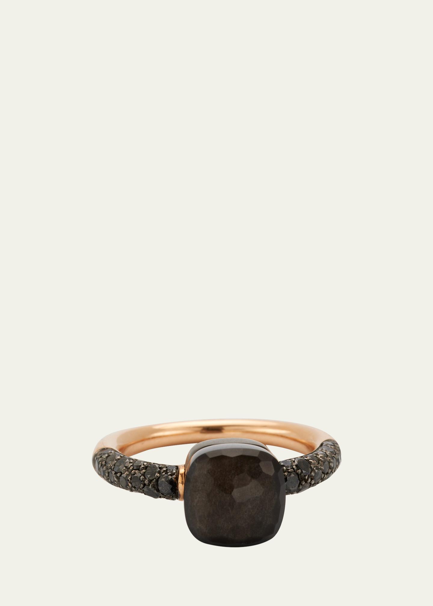 Pomellato NUDO Petite 18k Gold/Titanium Ring with Obsidian & Black