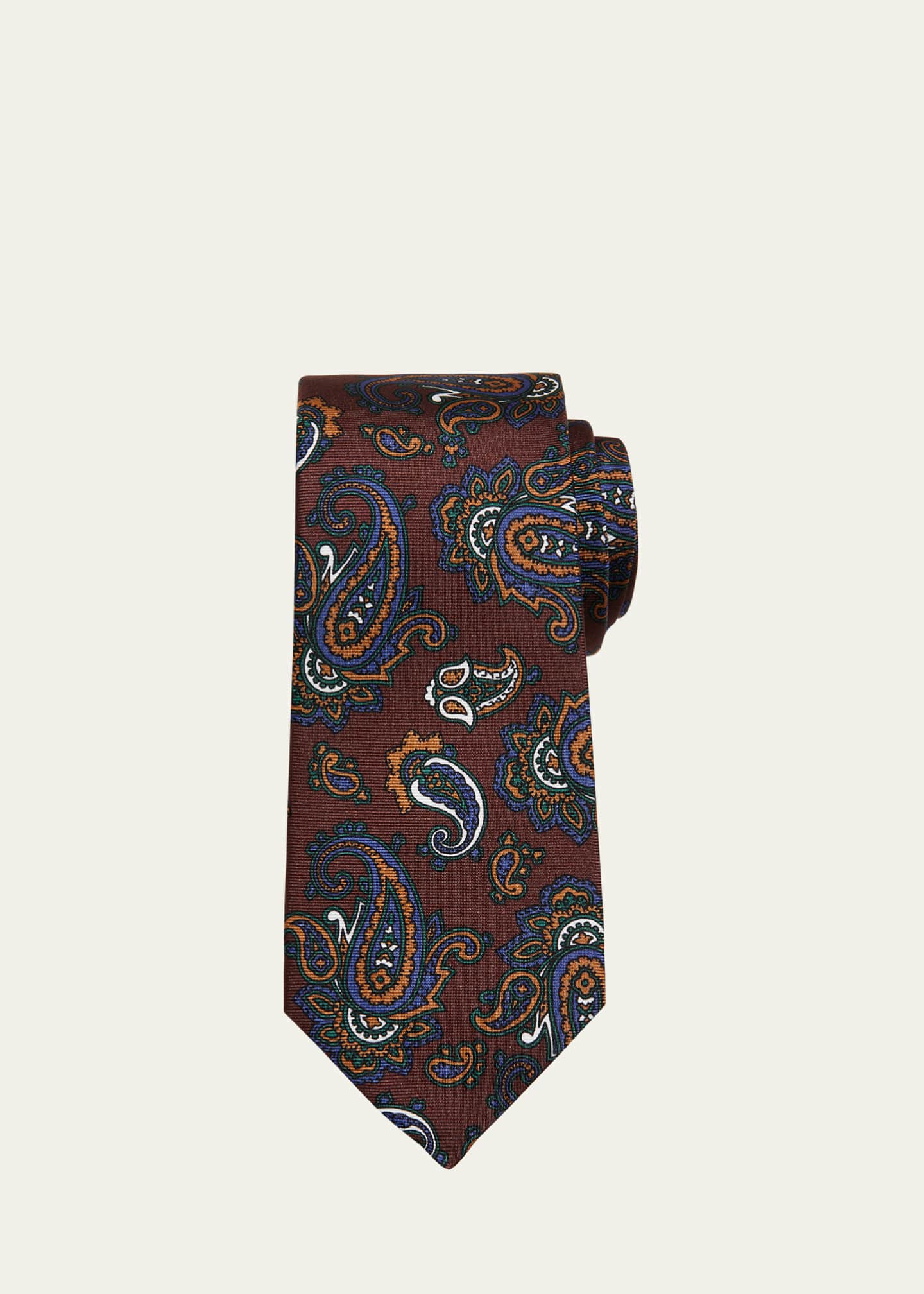 Kiton Men's Paisley Silk Tie Bergdorf Goodman