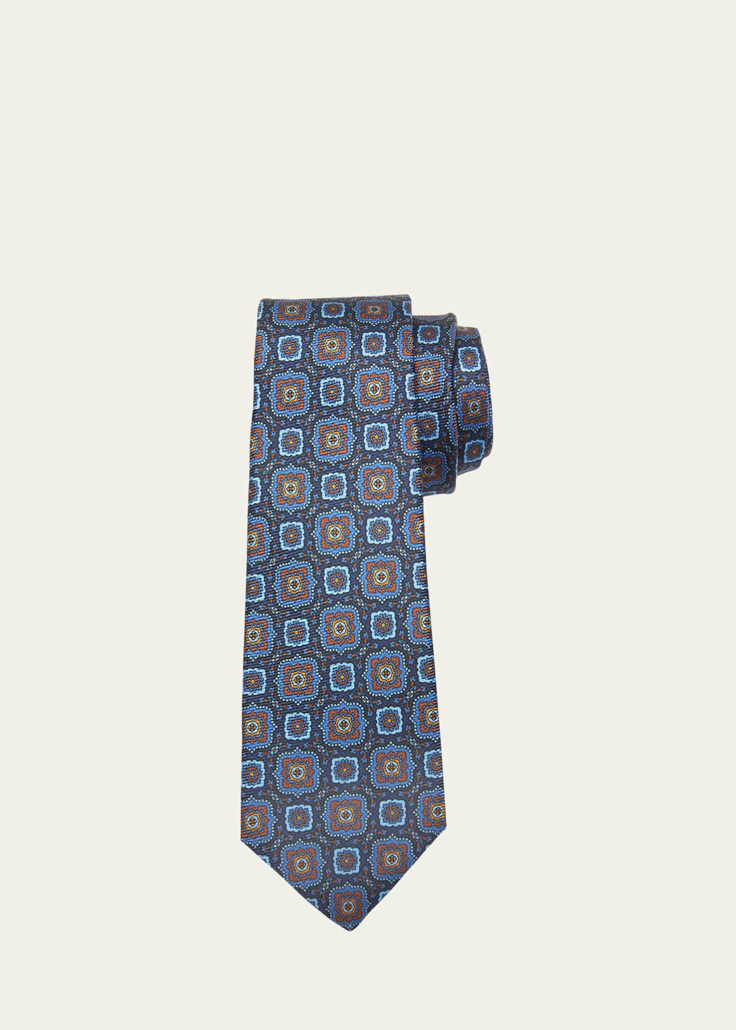 Kiton Men's Medallion Silk Tie Bergdorf Goodman