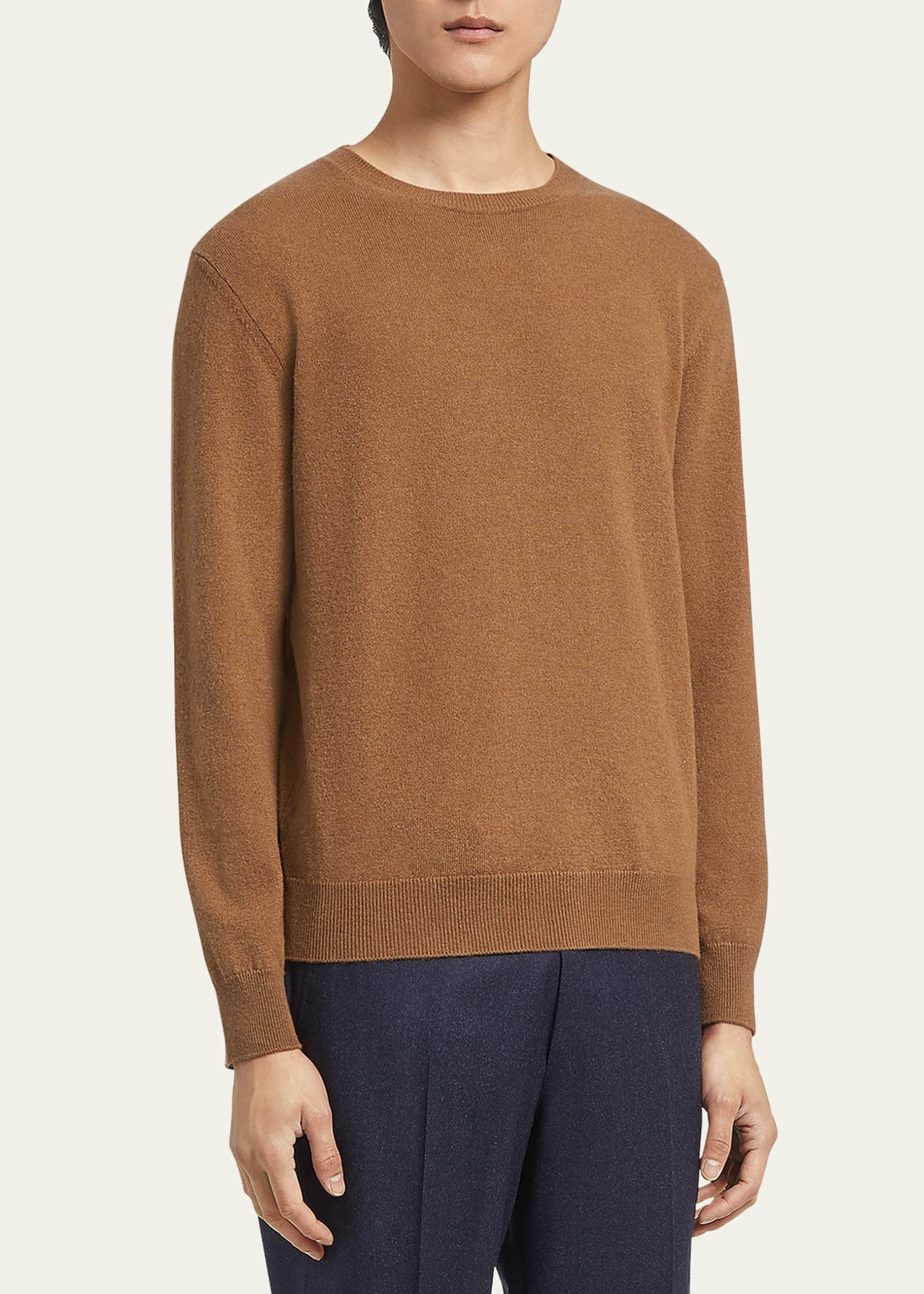 ZEGNA Men's Oasi Cashmere Crewneck Sweater Image 2 of 3
