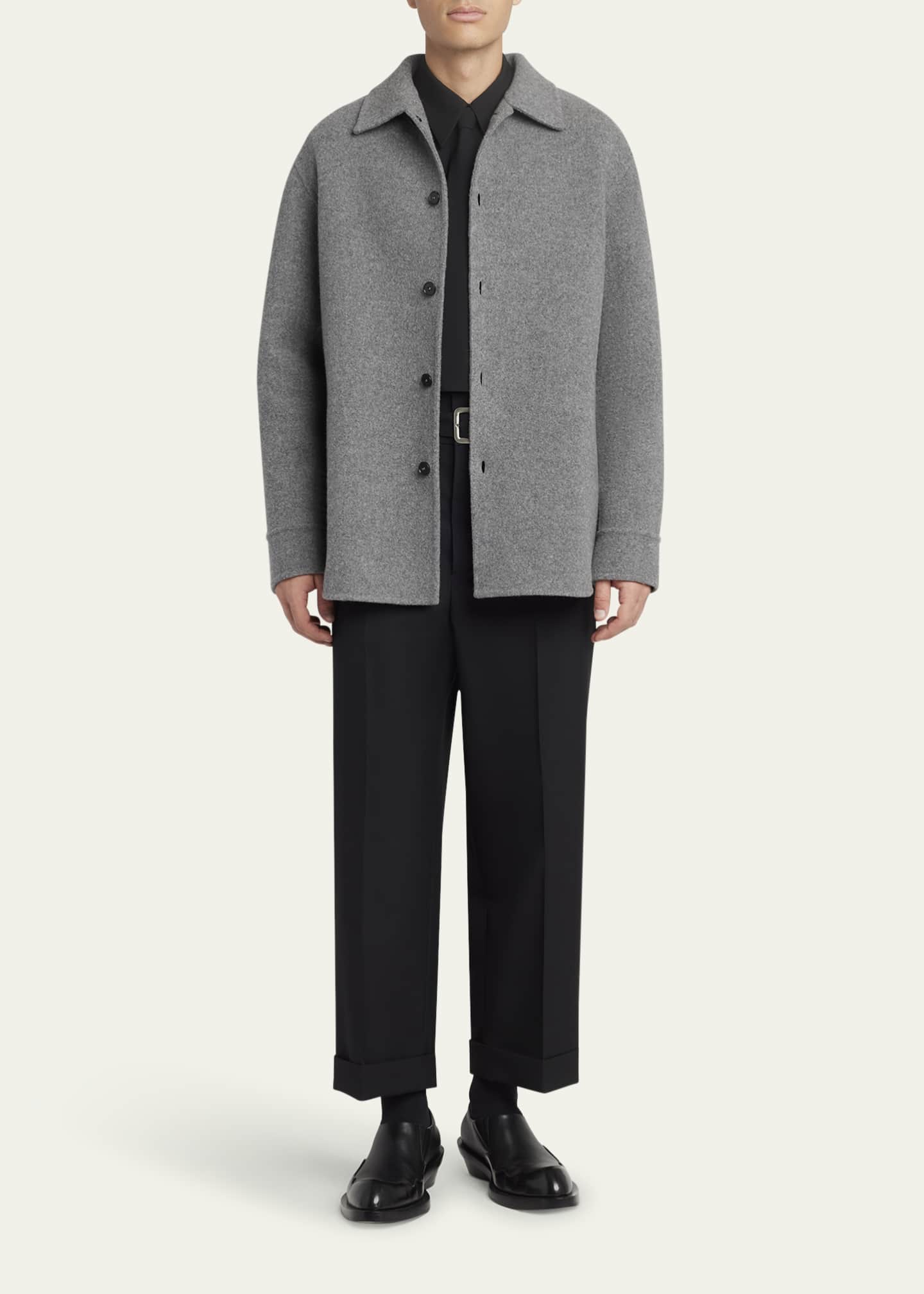 Jil Sander Men's Solid Wool Shirt Jacket Image 2 of 5