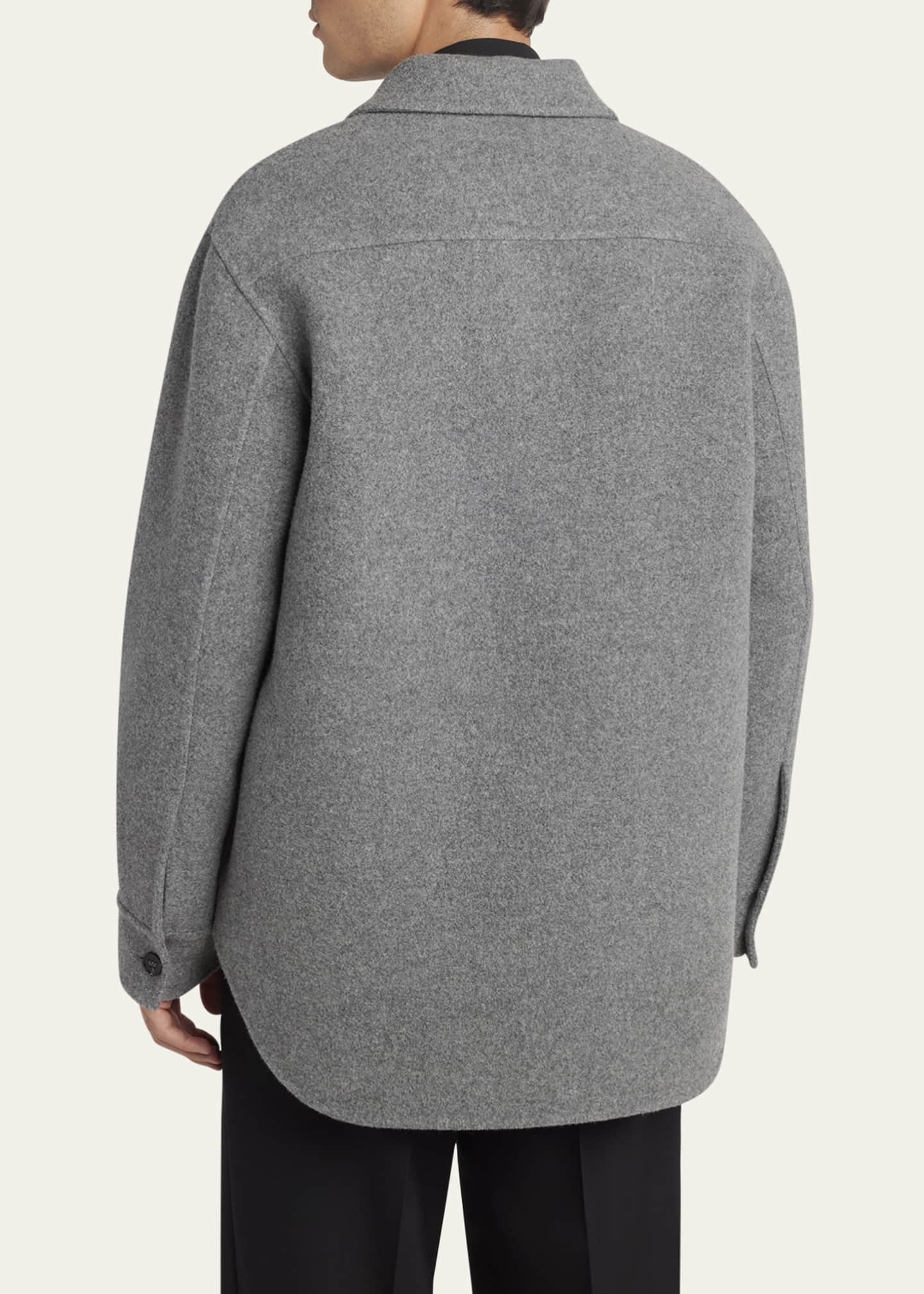 Jil Sander Men's Solid Wool Shirt Jacket Image 3 of 5