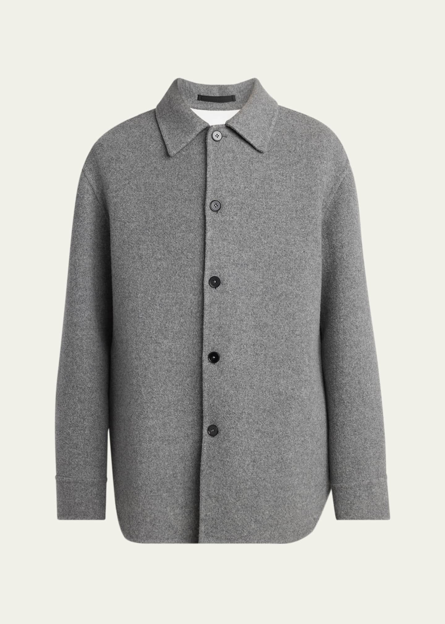 Jil Sander Men's Solid Wool Shirt Jacket Image 1 of 5