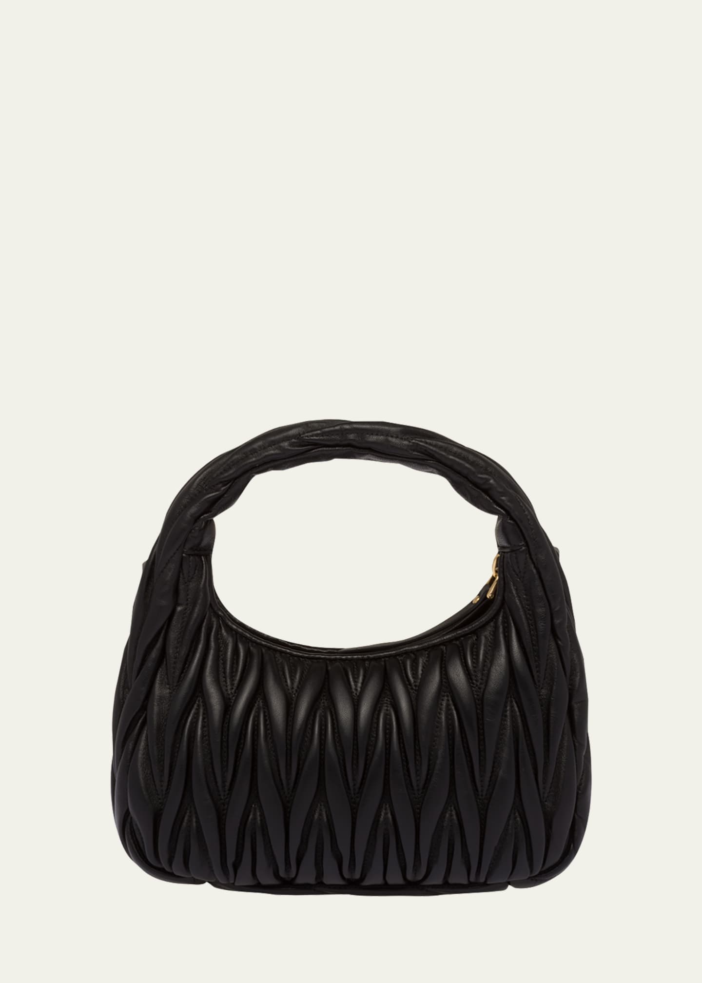 Matelasse Quilted Top Handle Hobo Bag