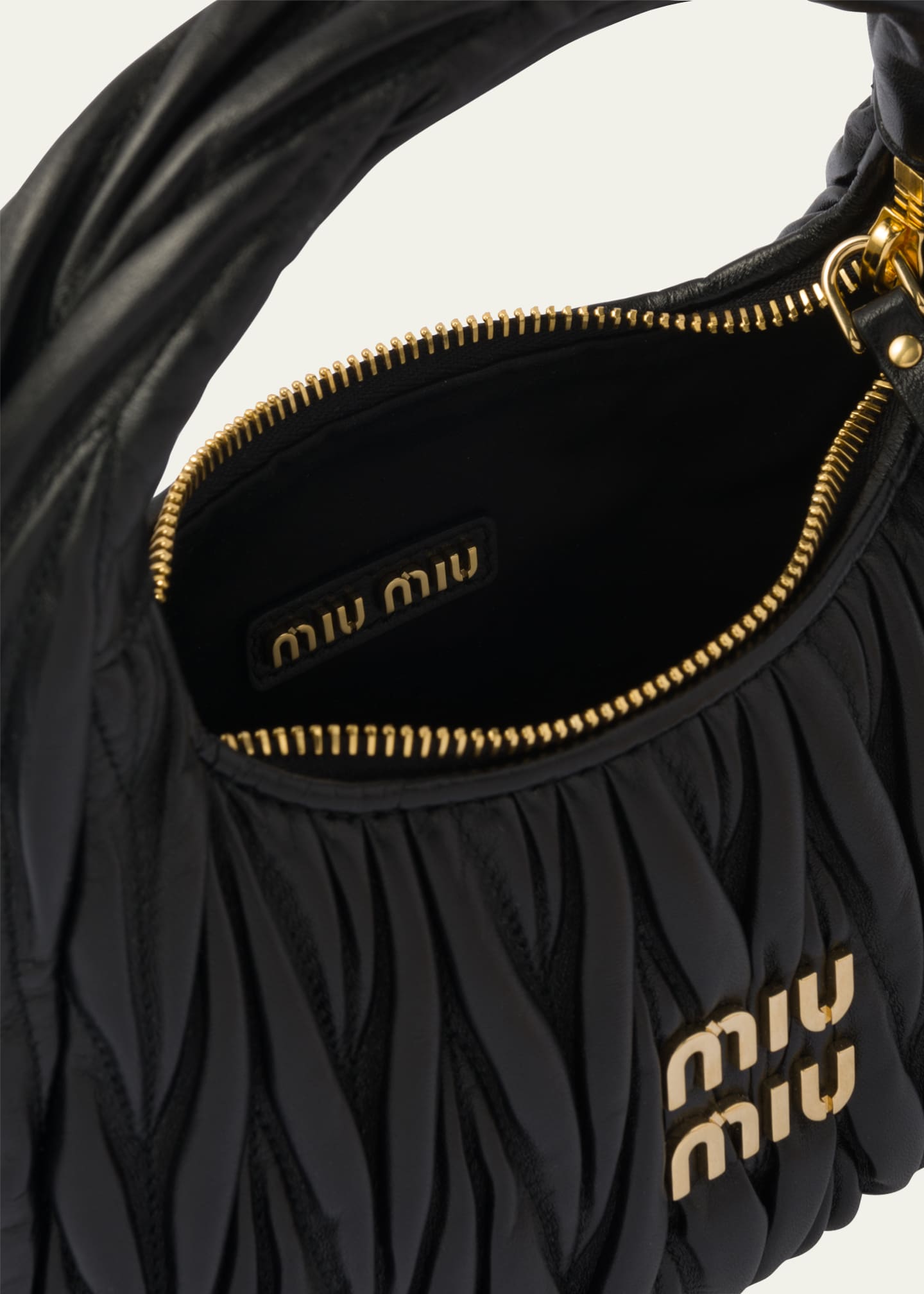 Miu Miu Quilted Top Handle Hobo Bag