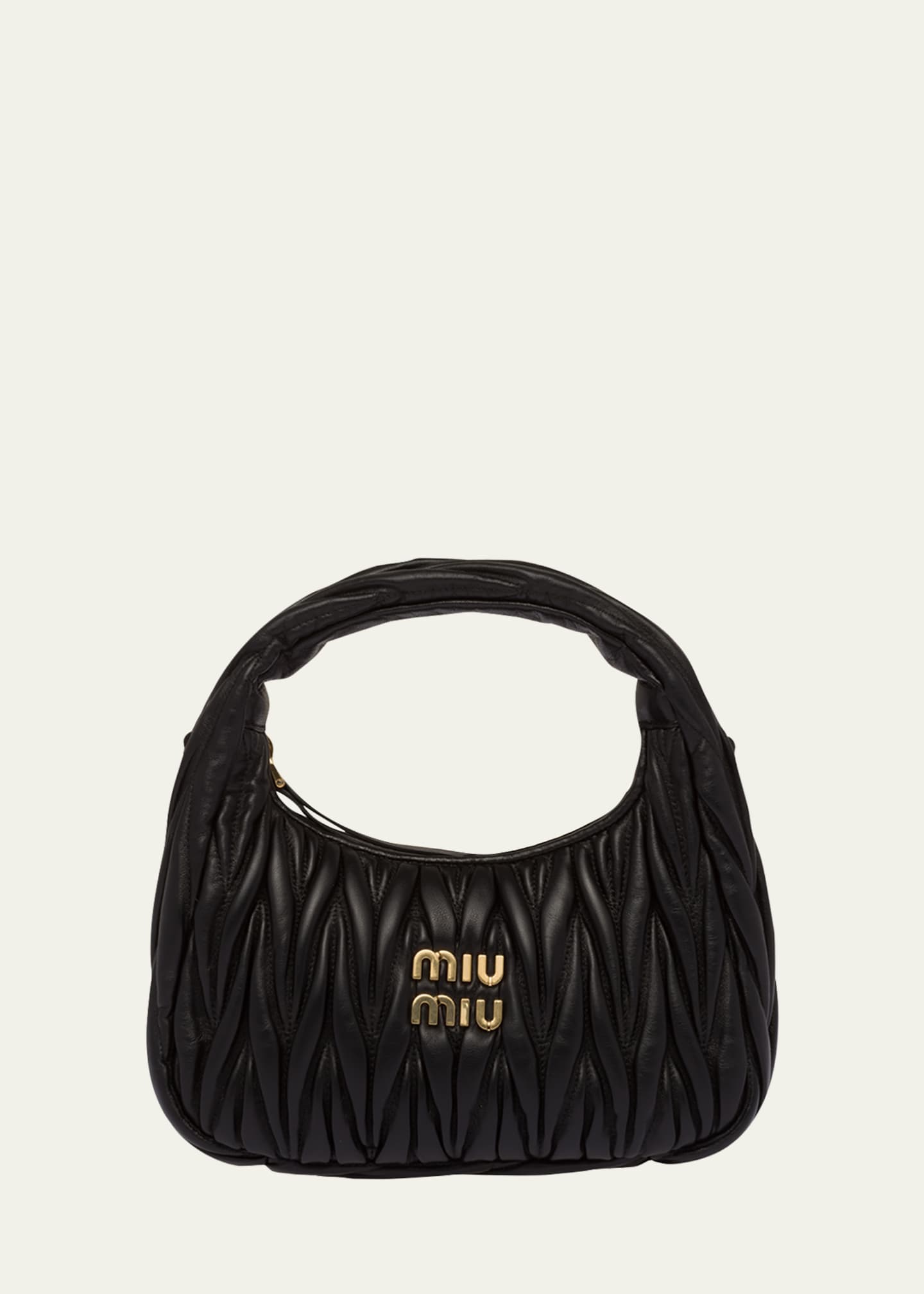 Miu Miu Quilted Top Handle Hobo Bag