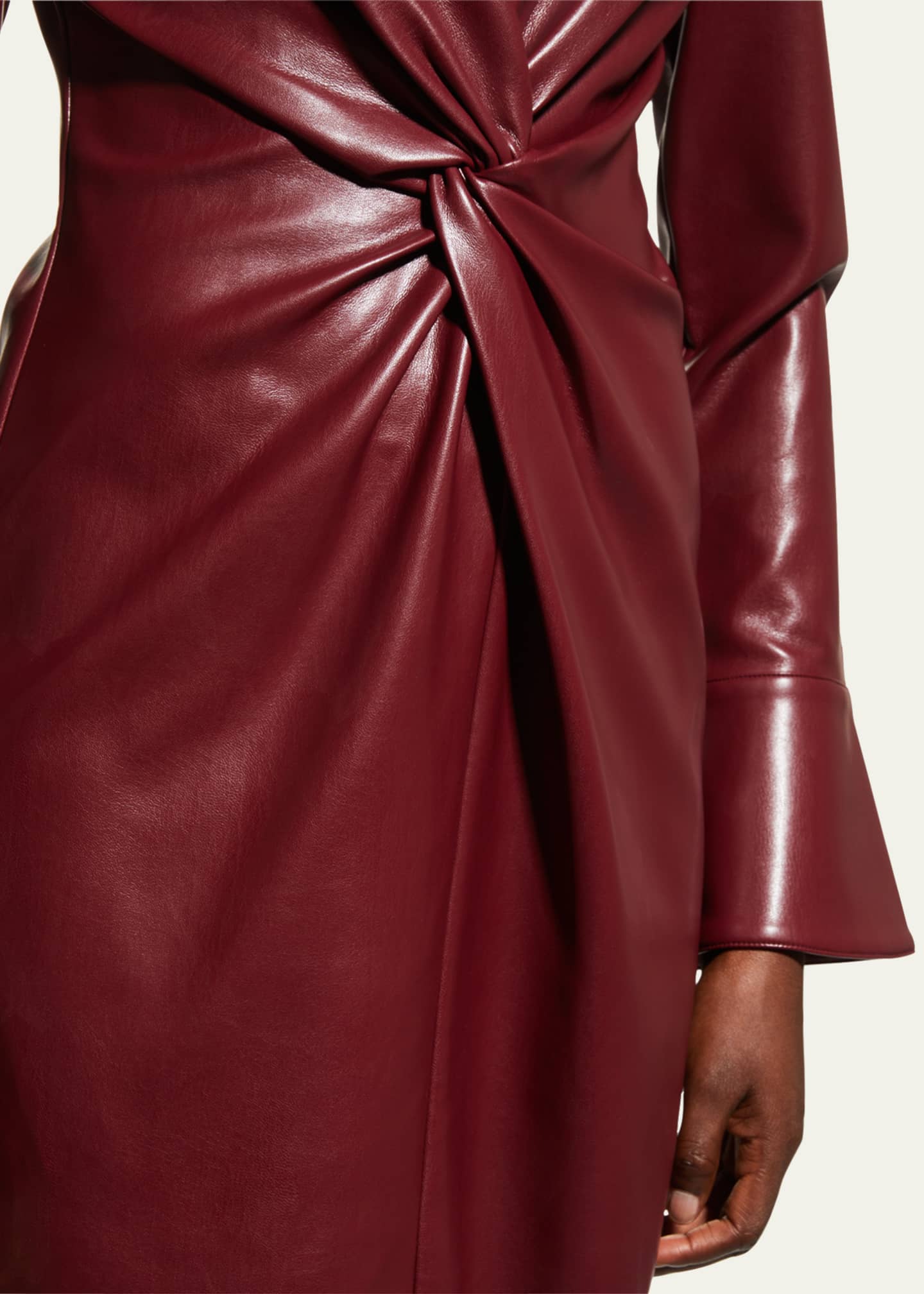 Cinq a Sept McKenna Faux-Leather Mini Shirtdress - Bergdorf Goodman