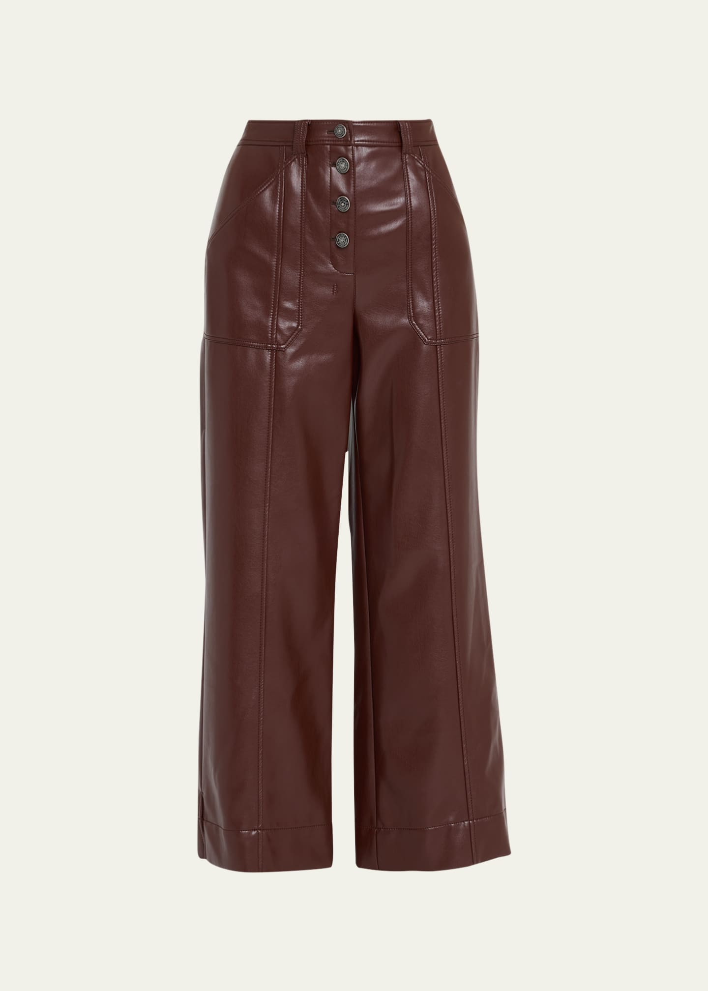Cropped wide leg leather pants top