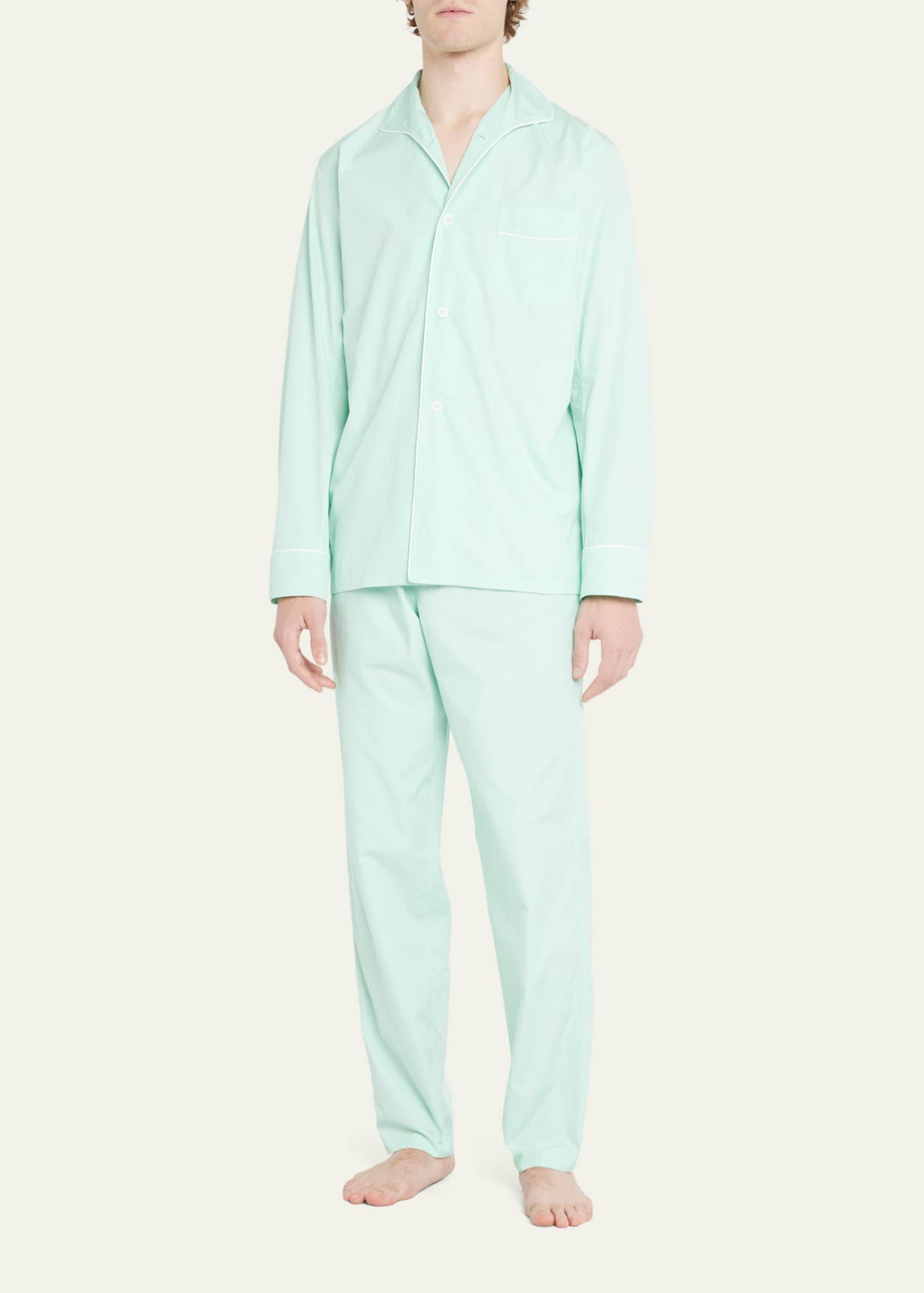 Anderson & Sheppard Men's George Cortina Organic Cotton Long Pajama Set ...