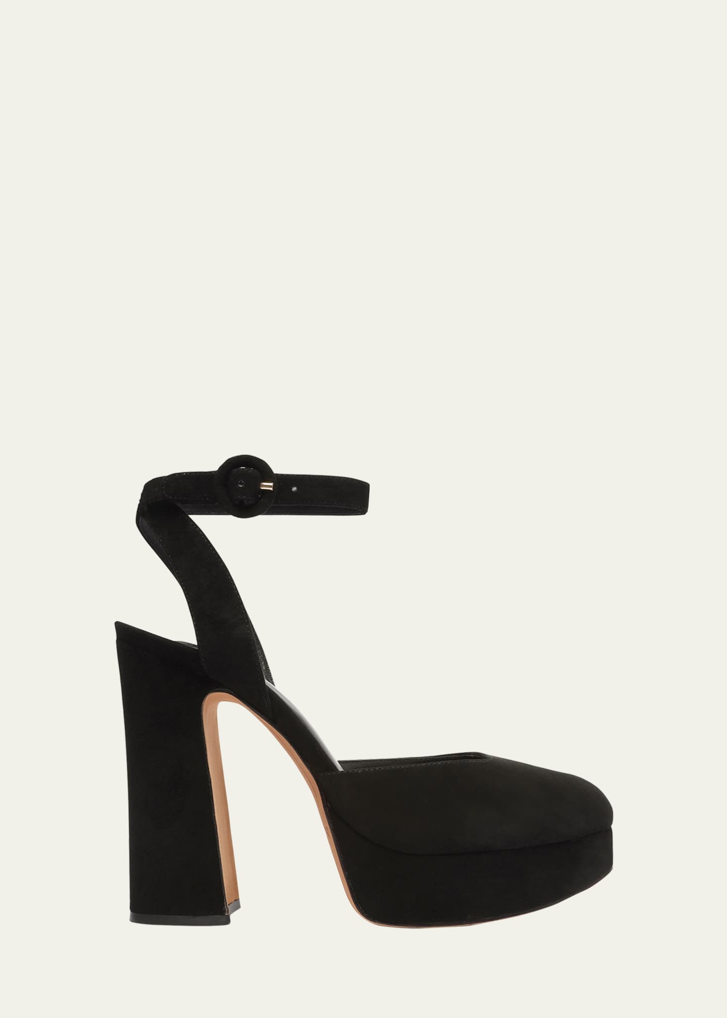 Alexandre Birman Vita Suede AnkleStrap Platform Pumps Bergdorf Goodman