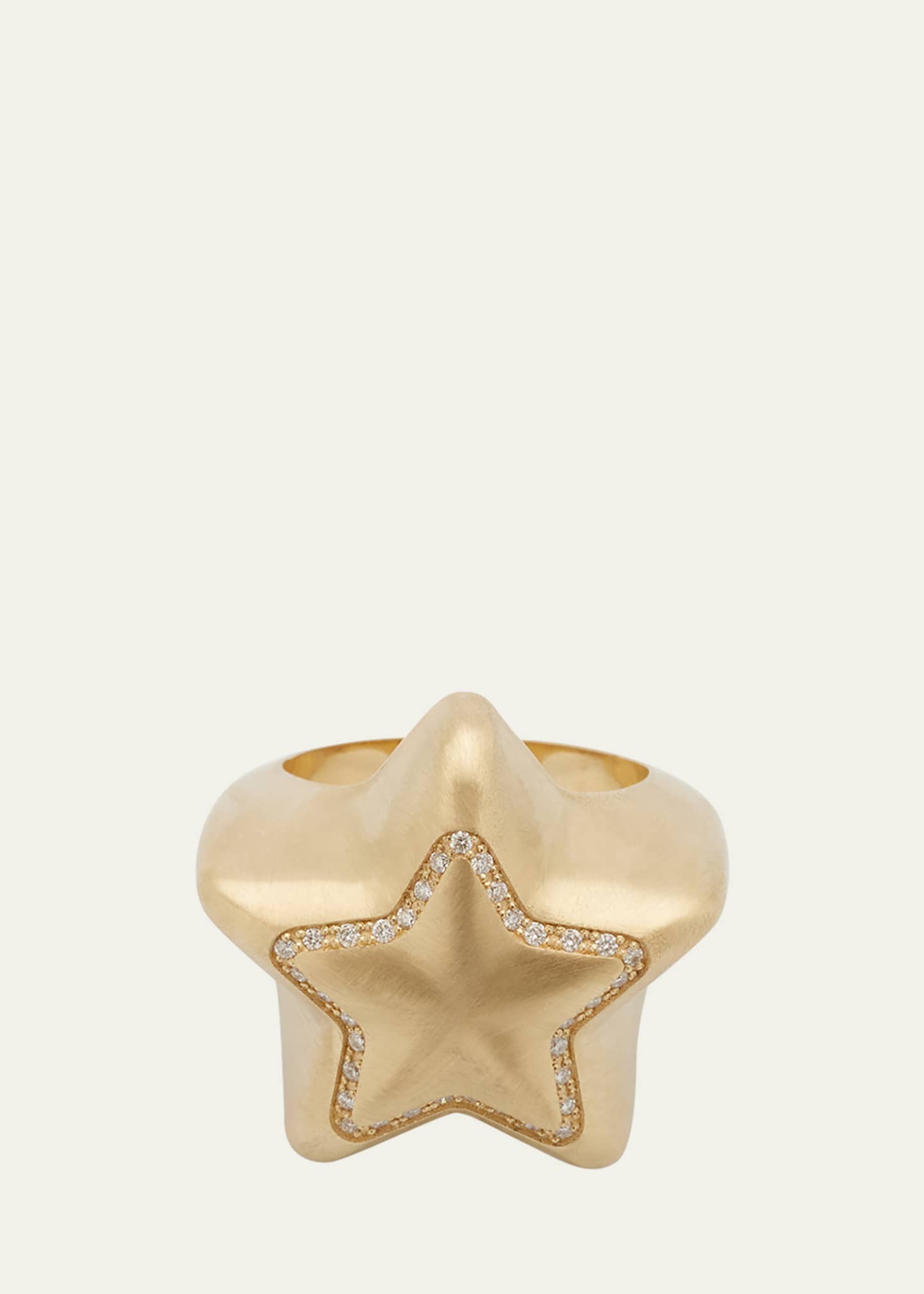 Lauren Rubinski 14K Gold and Diamond Star Ring Image 1 of 4