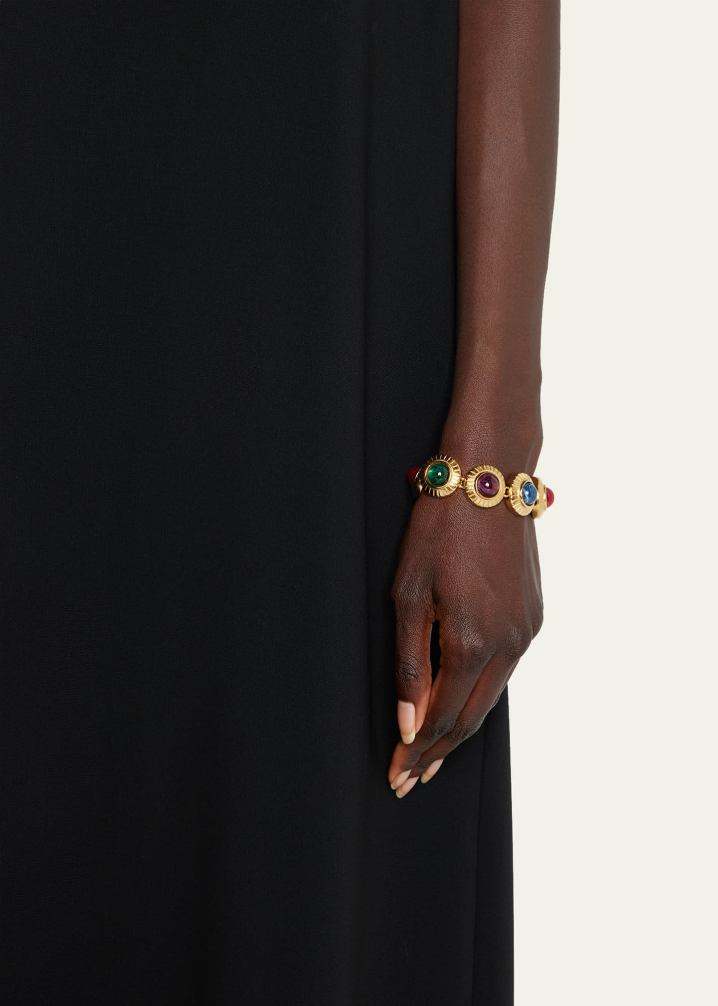 Ben-Amun Round Gold and Crystal Stone Bracelet Image 2 of 4