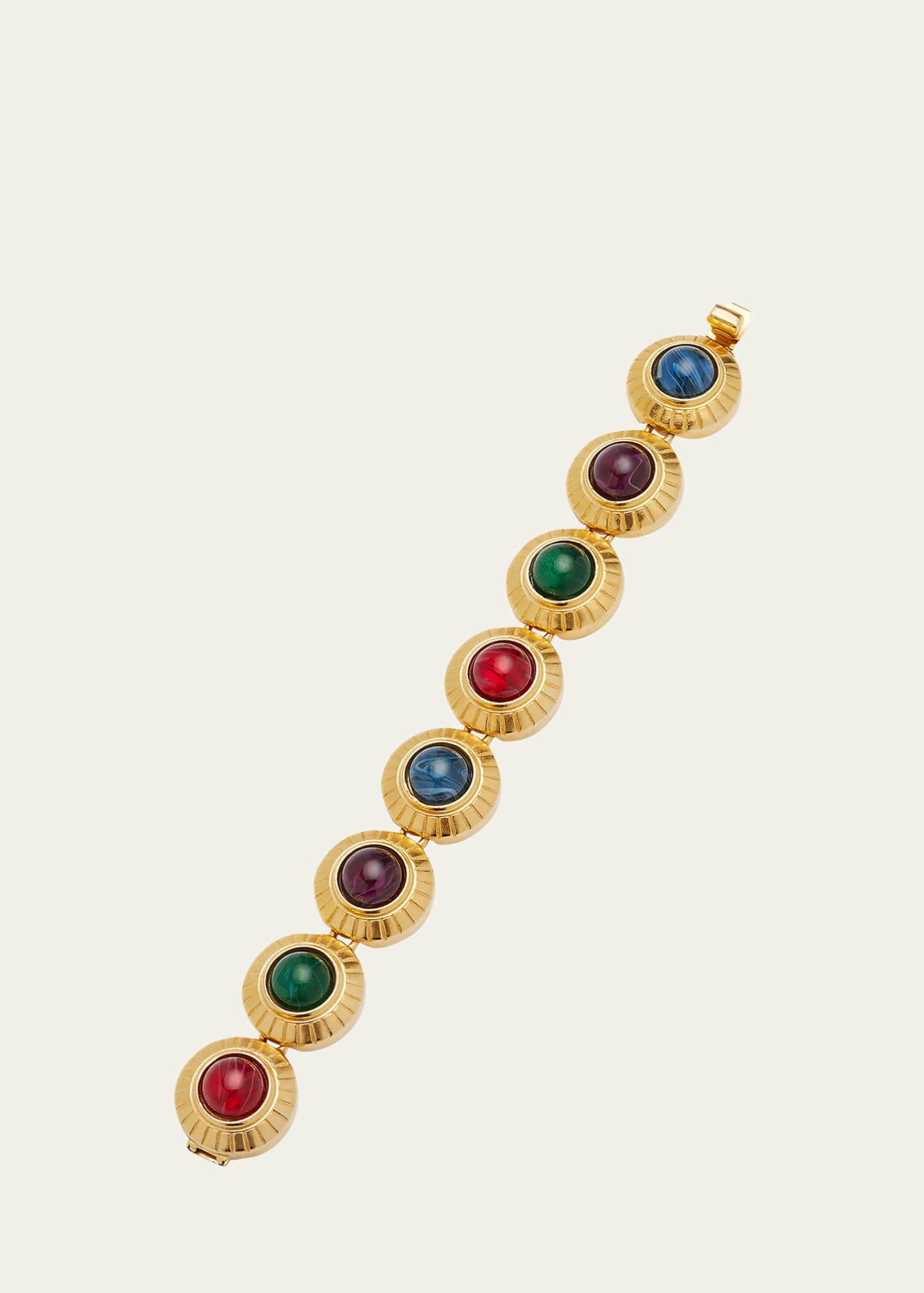 Ben-Amun Round Gold and Crystal Stone Bracelet Image 3 of 4