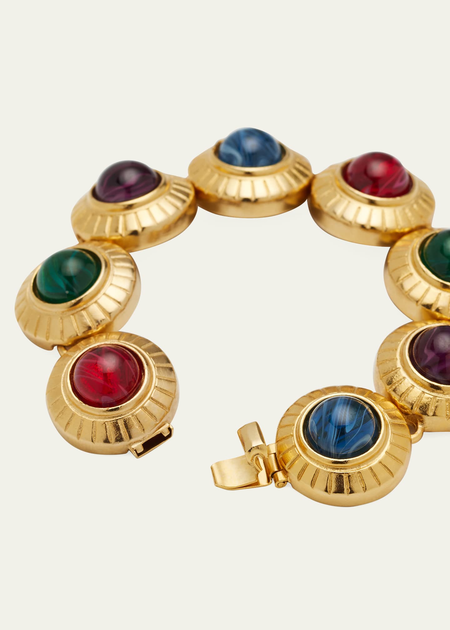 Ben-Amun Round Gold and Crystal Stone Bracelet Image 4 of 4