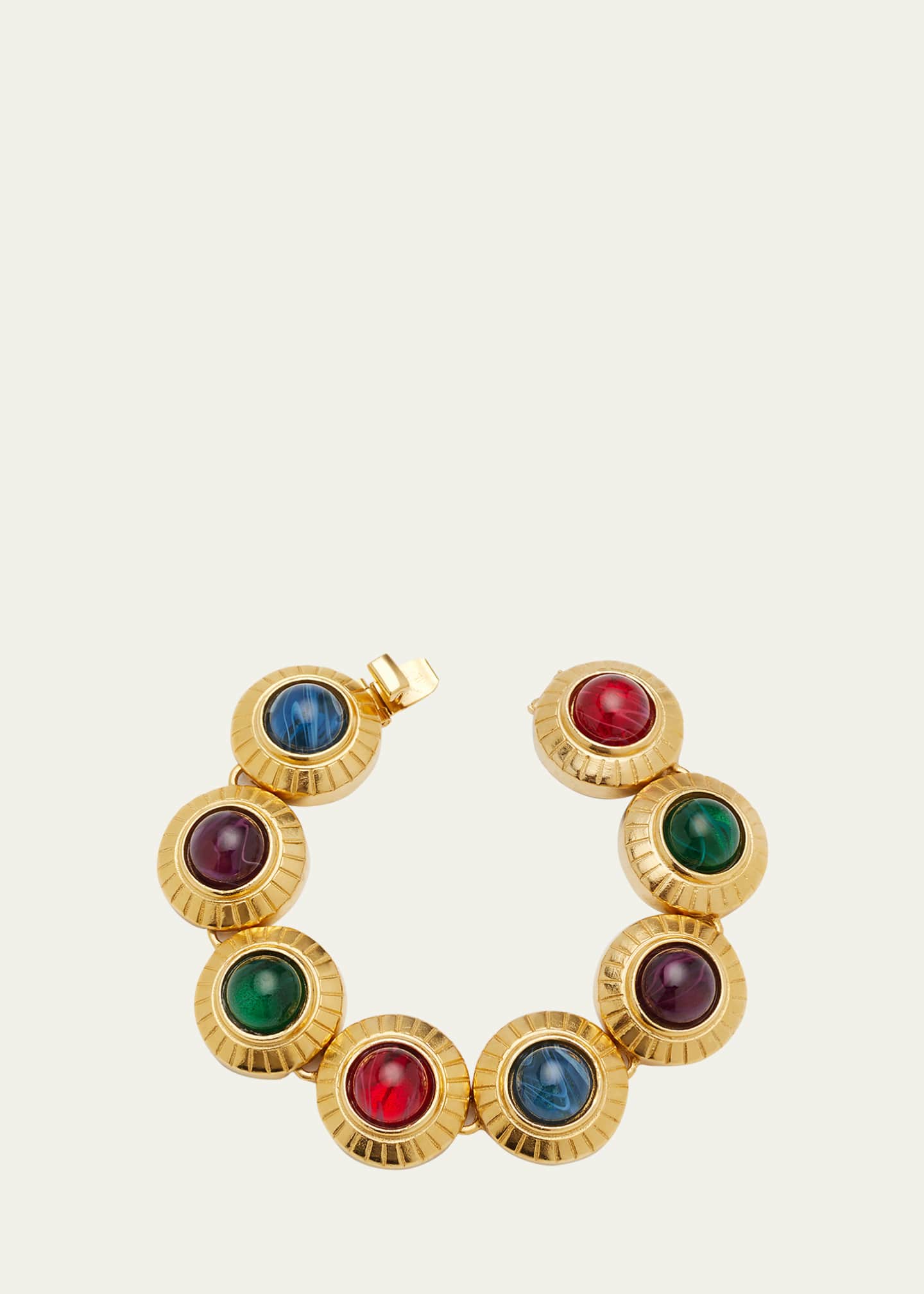 Ben-Amun Round Gold and Crystal Stone Bracelet Image 1 of 4