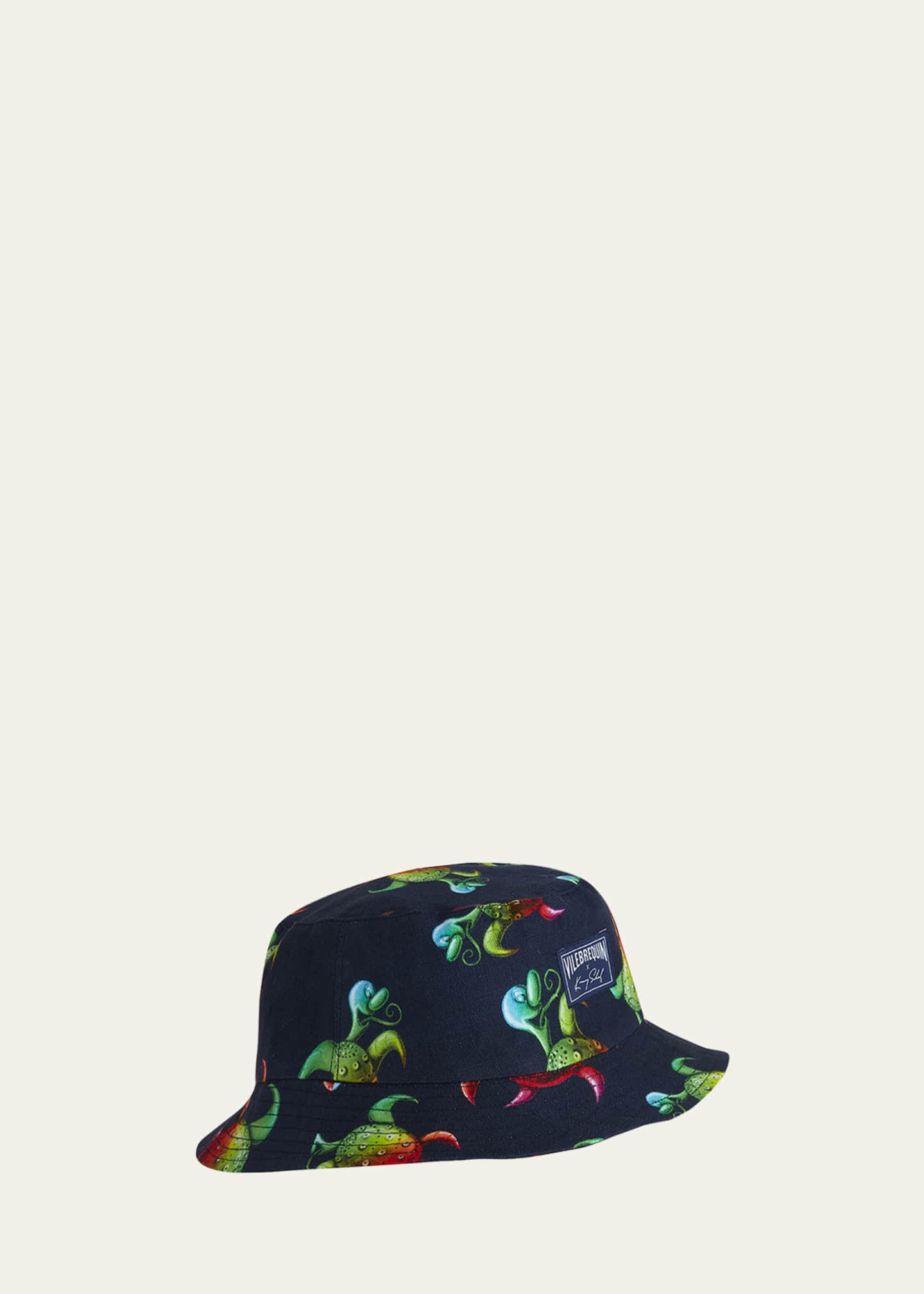 Vilebrequin Men's Turtle Print Linen Bucket Hat - Bergdorf Goodman