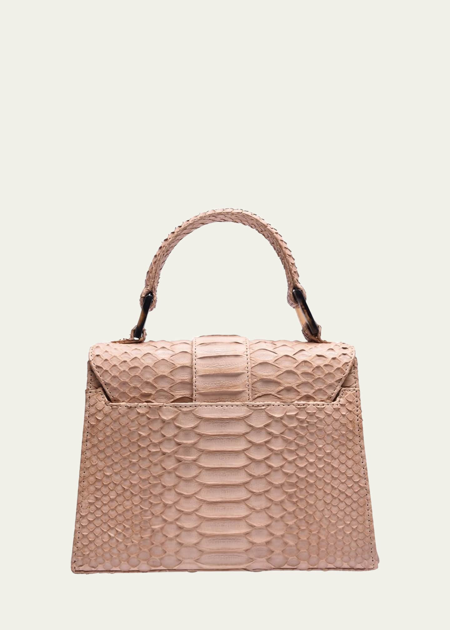 ADRIANA CASTRO La Marguerite Mini Python Top-Handle Bag