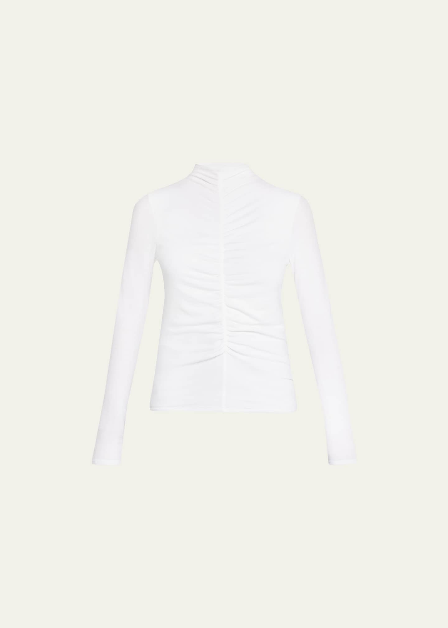 Veronica Beard Theresa Knit Ruched Turtleneck Image 1 of 5