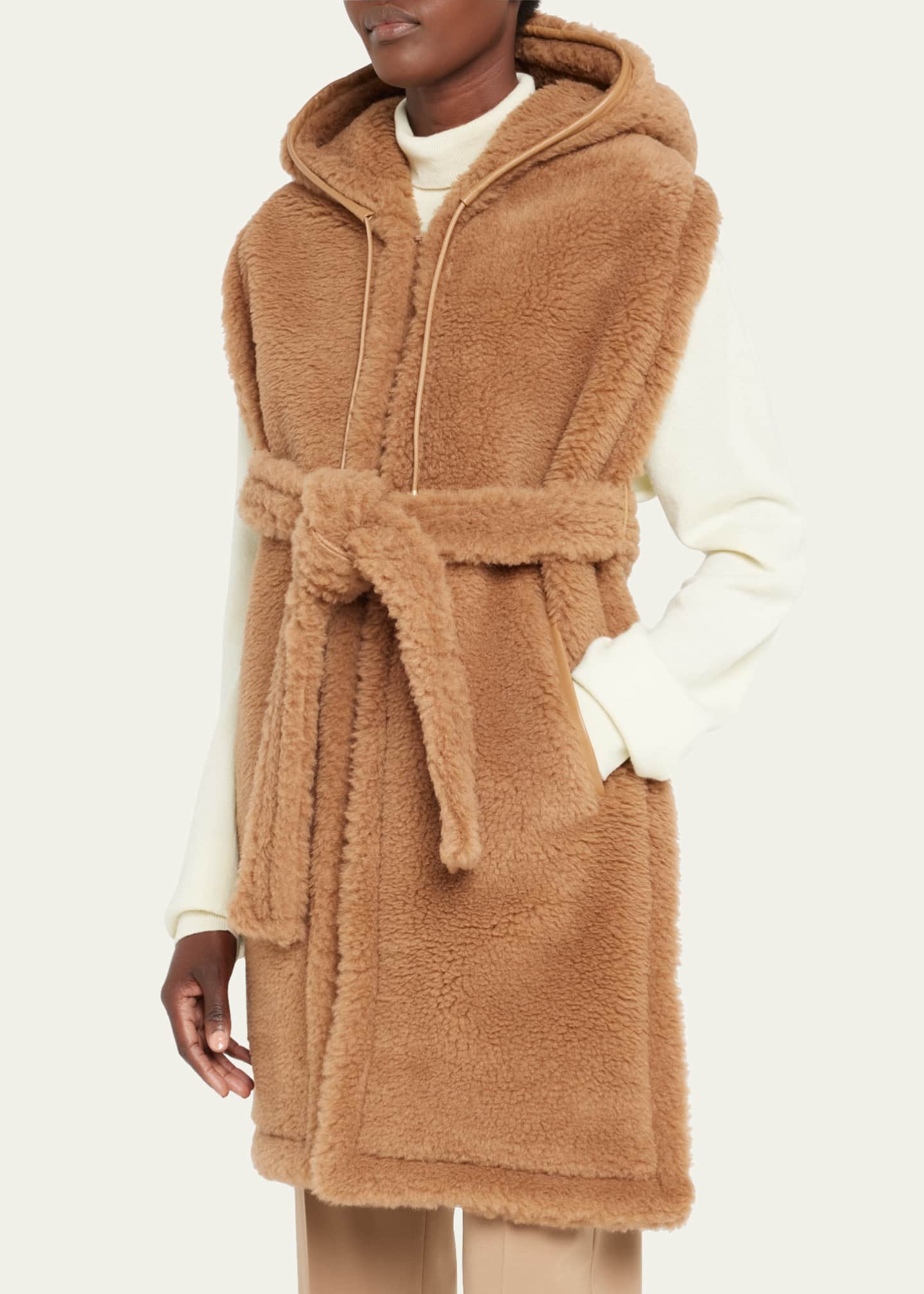 Max Mara Corea Teddy Wool-Blend Long Stole Image 2 of 3
