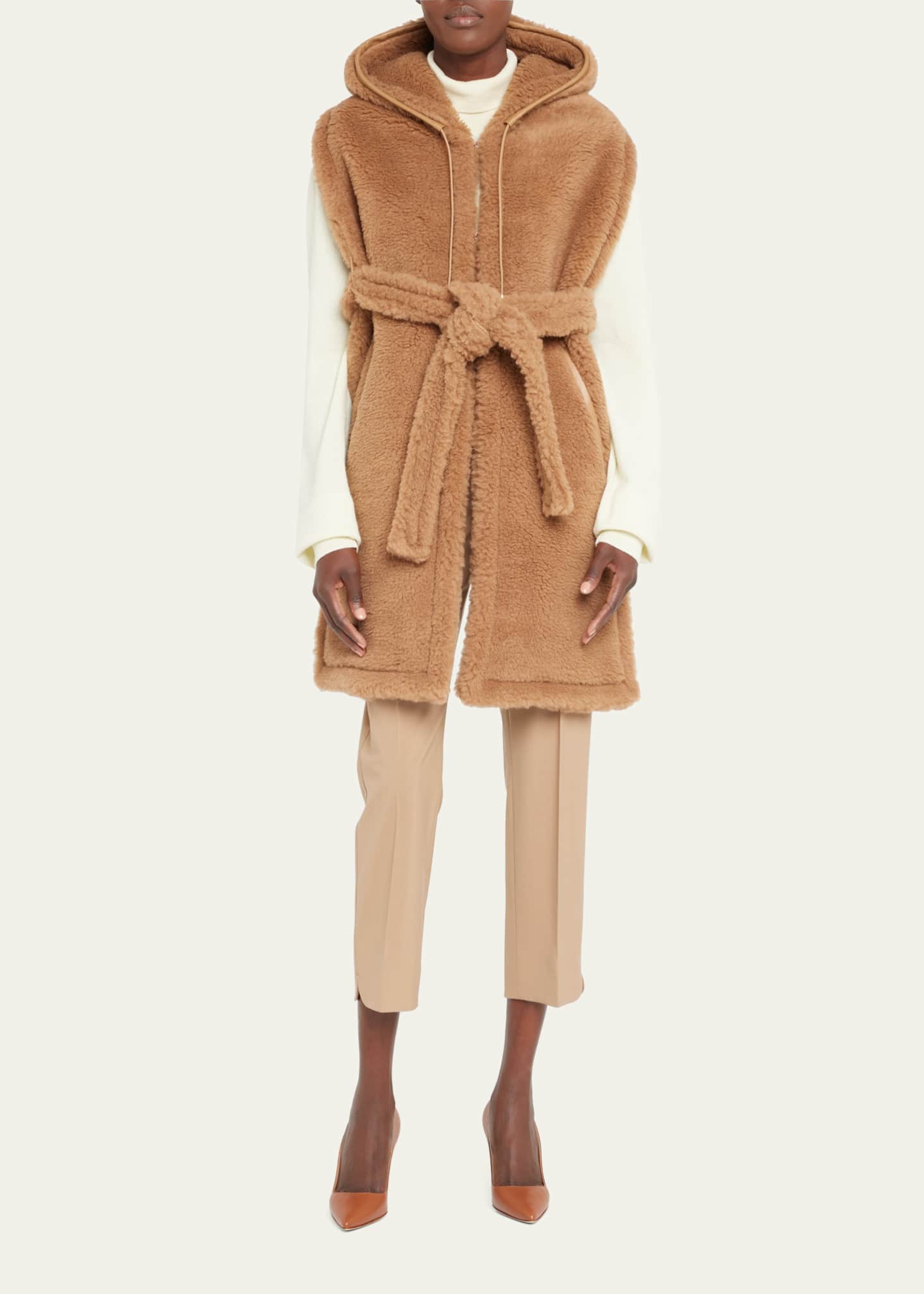 Max Mara Corea Teddy Wool-Blend Long Stole Image 3 of 3