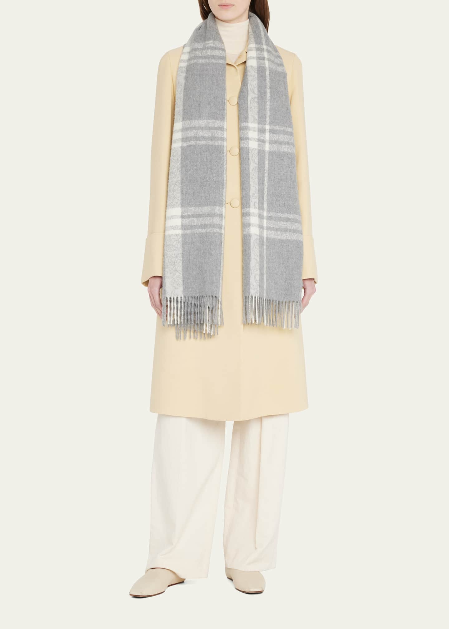 Max Mara Blocco Alpaca Fringe Scarf Image 2 of 4