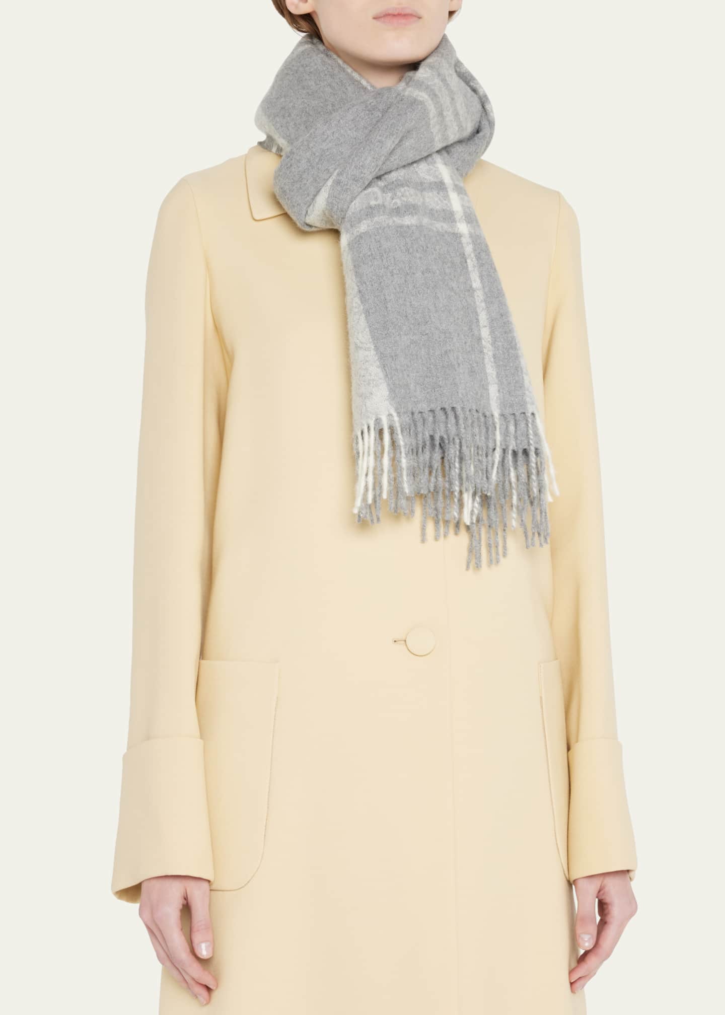 Max Mara Blocco Alpaca Fringe Scarf Image 3 of 4