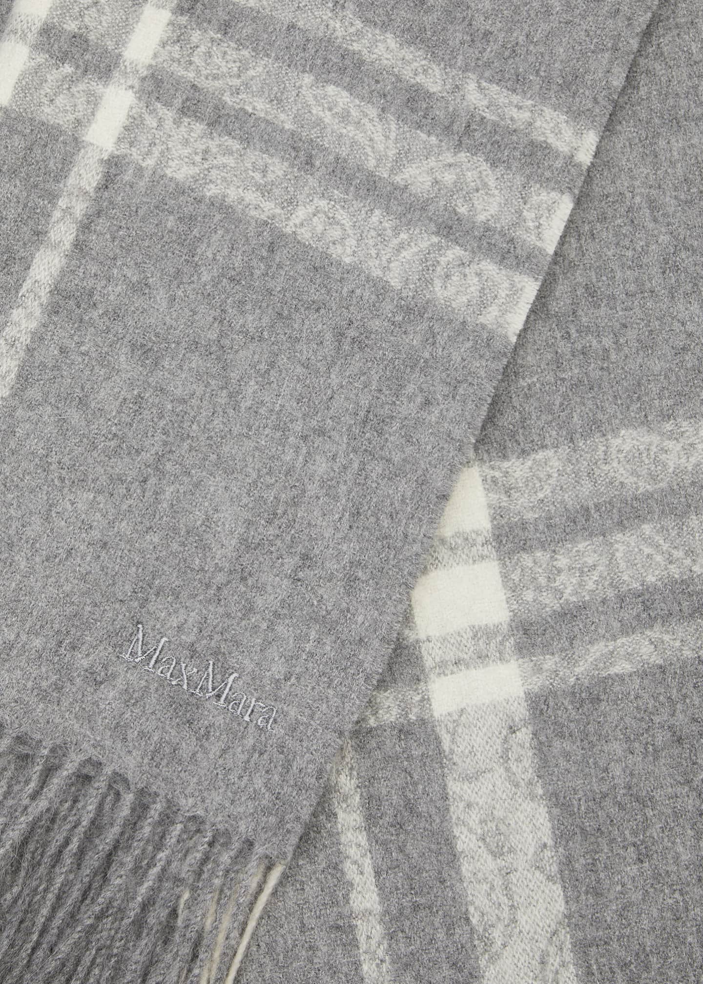 Max Mara Blocco Alpaca Fringe Scarf Image 4 of 4