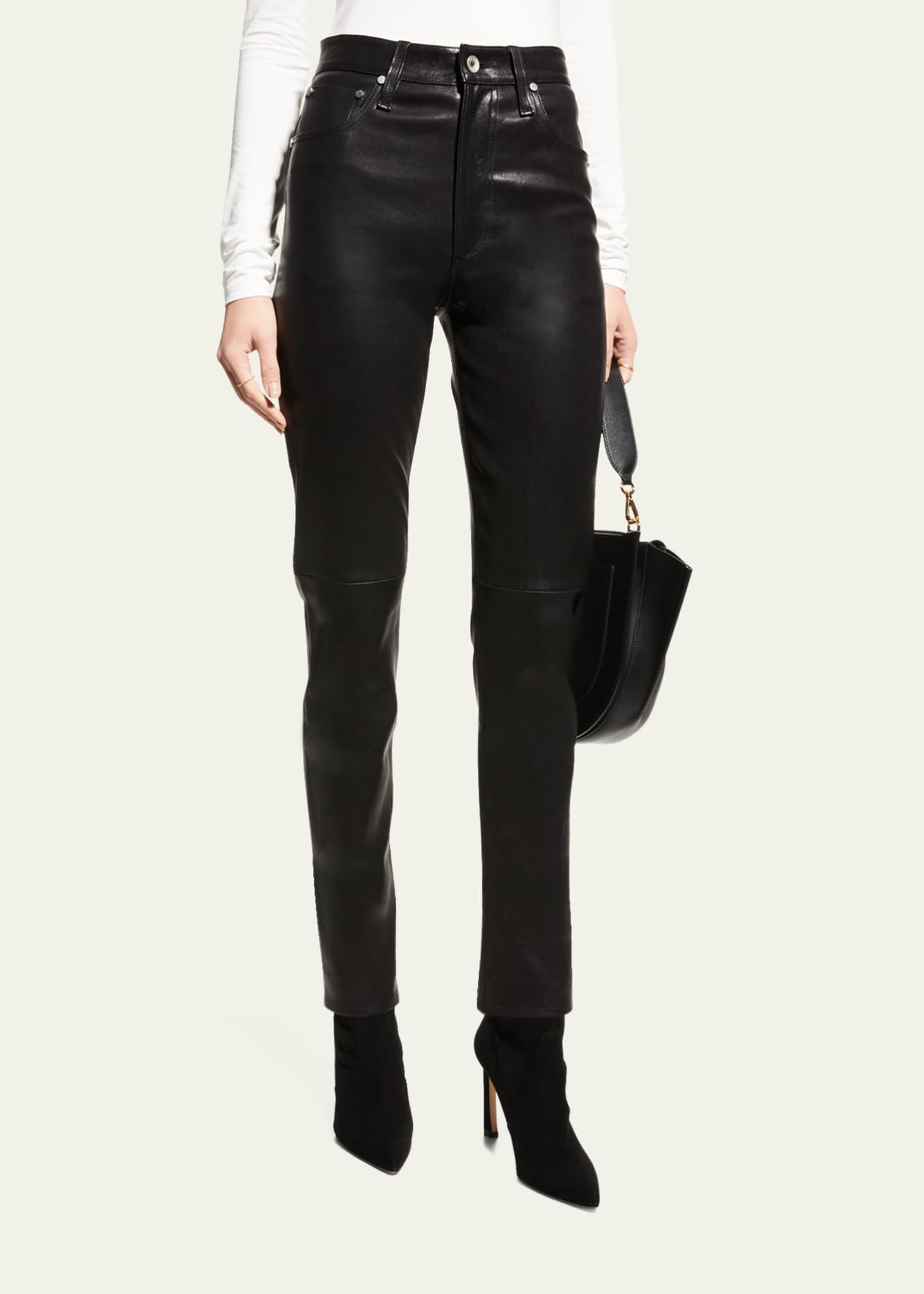 Rag & bone leather jeans discount