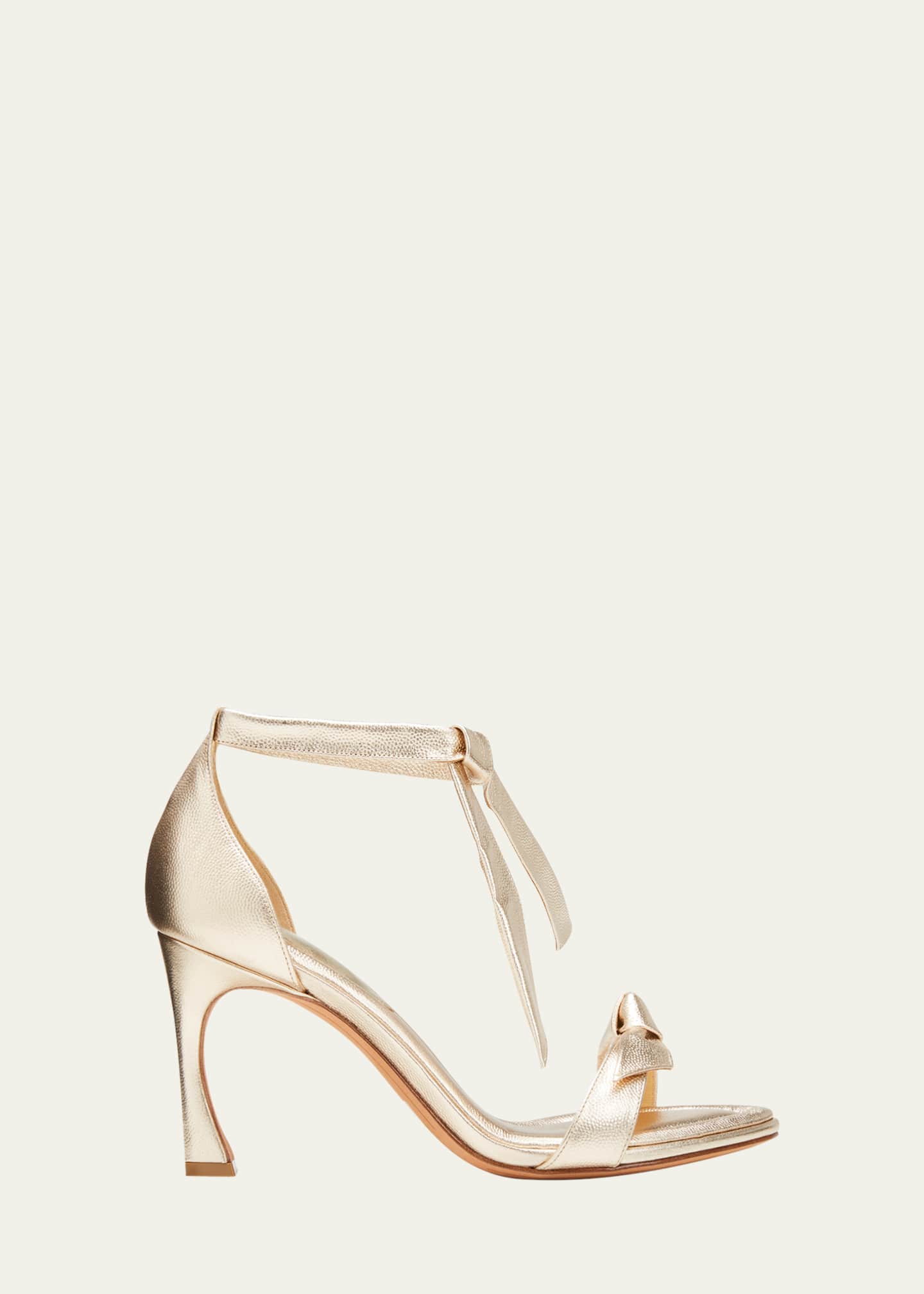 Alexandre Birman Clarita Metallic Leather Ankle Tie Sandals
