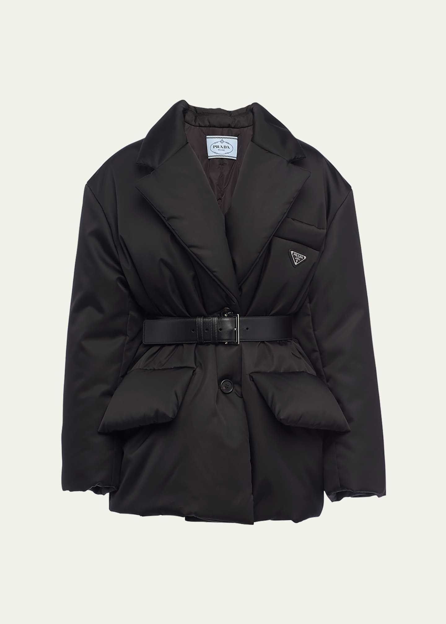 Prada Re-Nylon Belted Down Jacket - Bergdorf Goodman