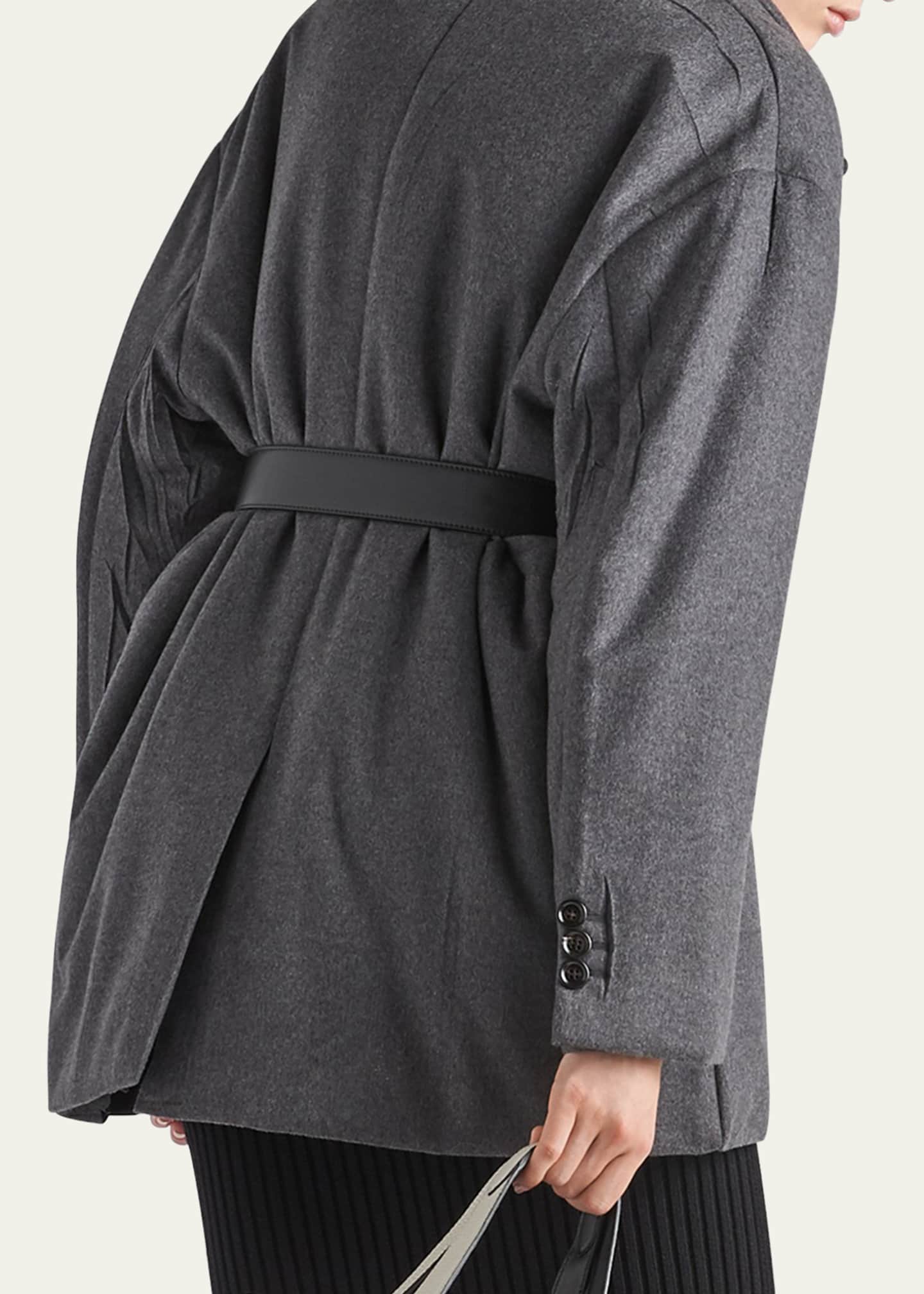Prada Lana Wool-Cashmere Belted Padded Jacket Image 3 of 4