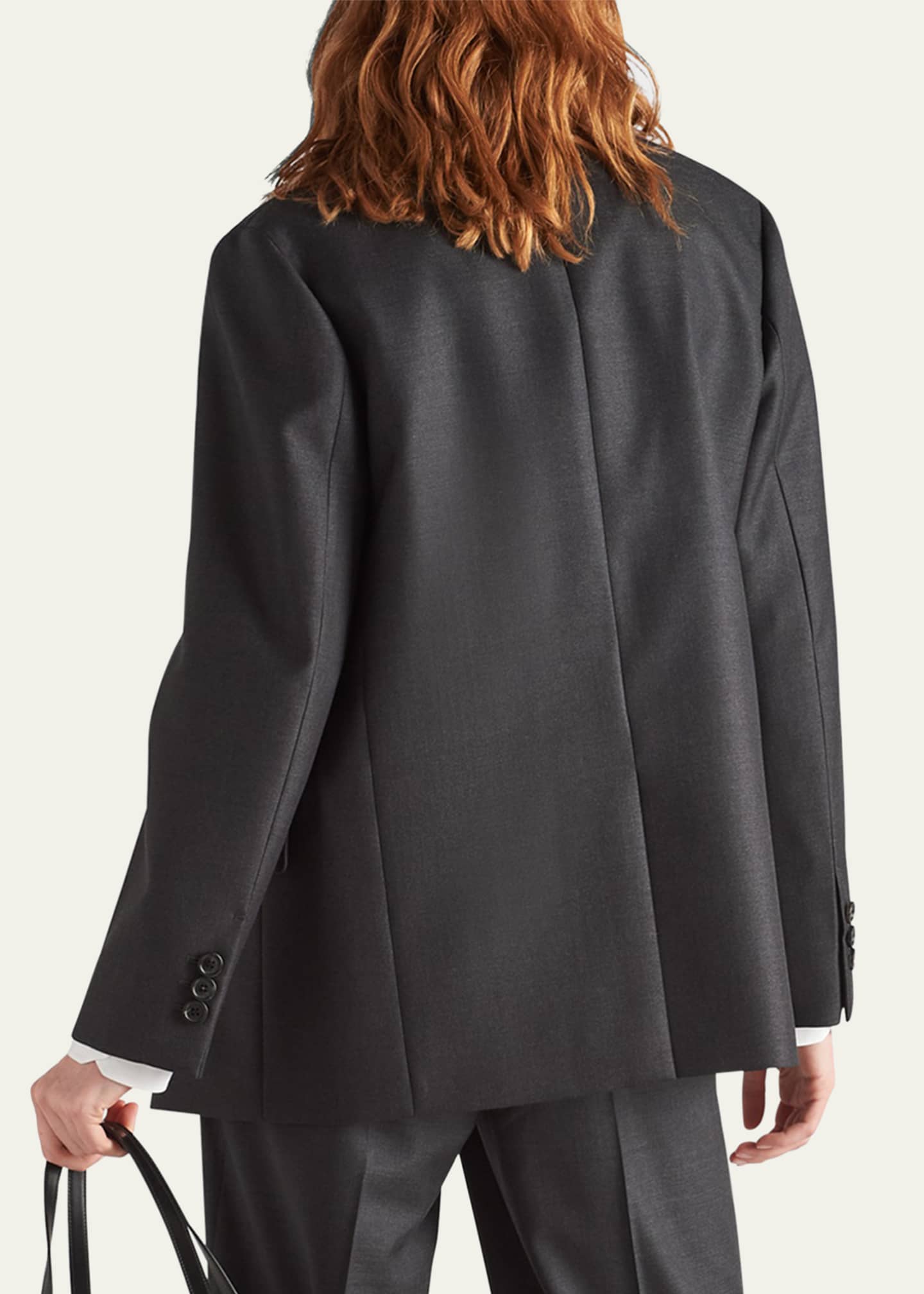 Prada Lana Wool Gabardine Cutaway Jacket Image 3 of 4