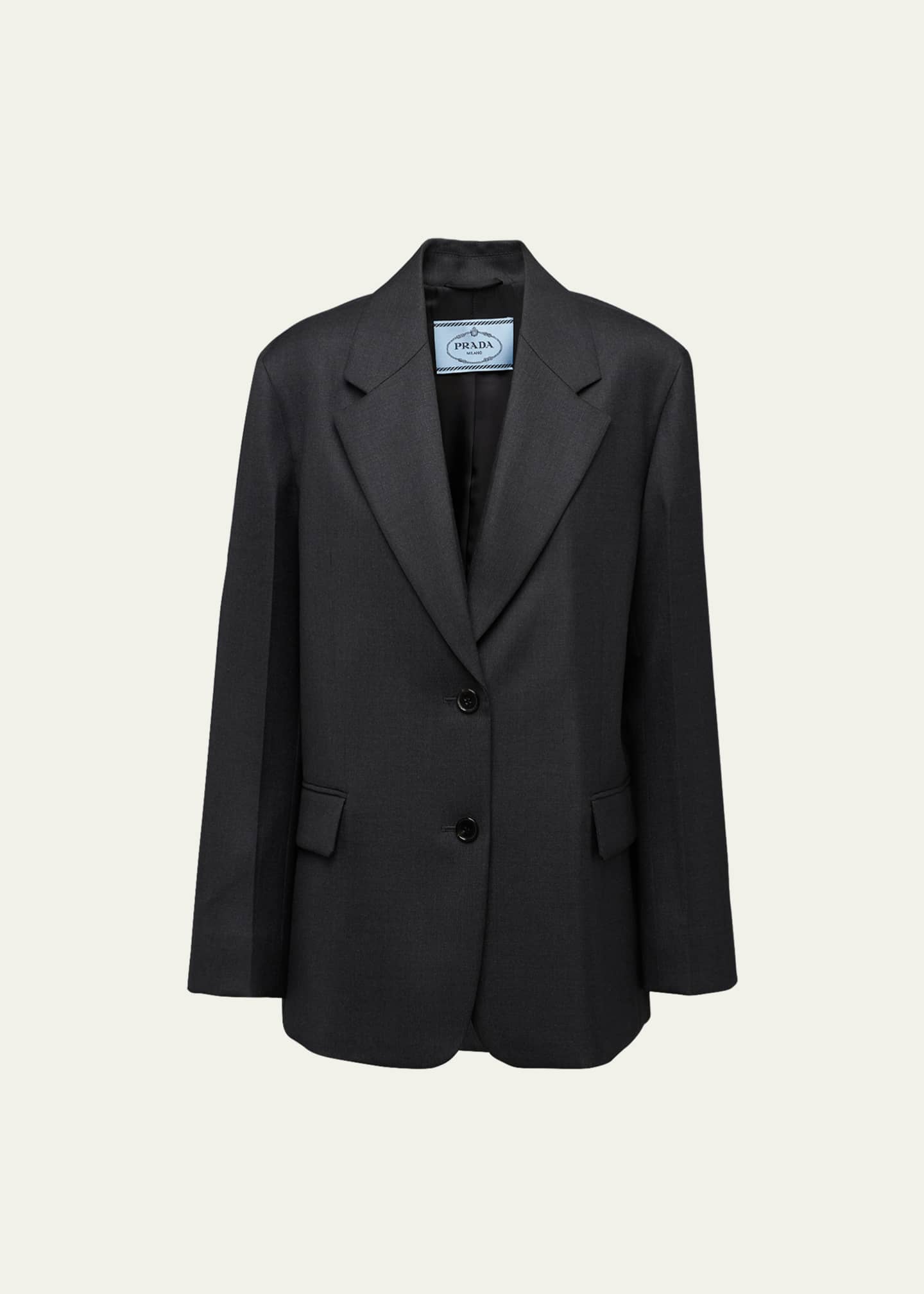 Prada Lana Wool Gabardine Cutaway Jacket Image 4 of 4