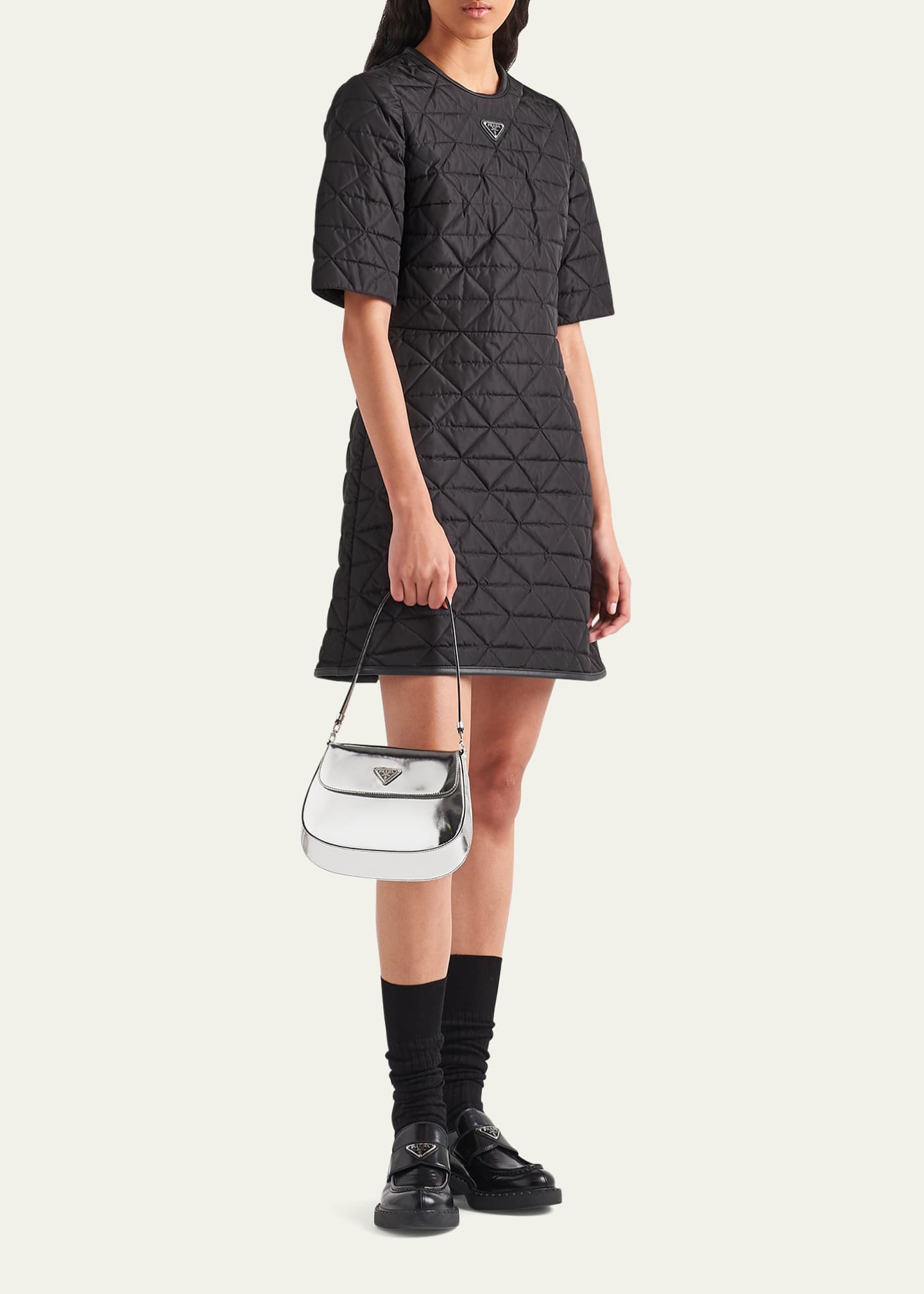 Prada Re-Nylon Quilted Mini Dress Image 2 of 4