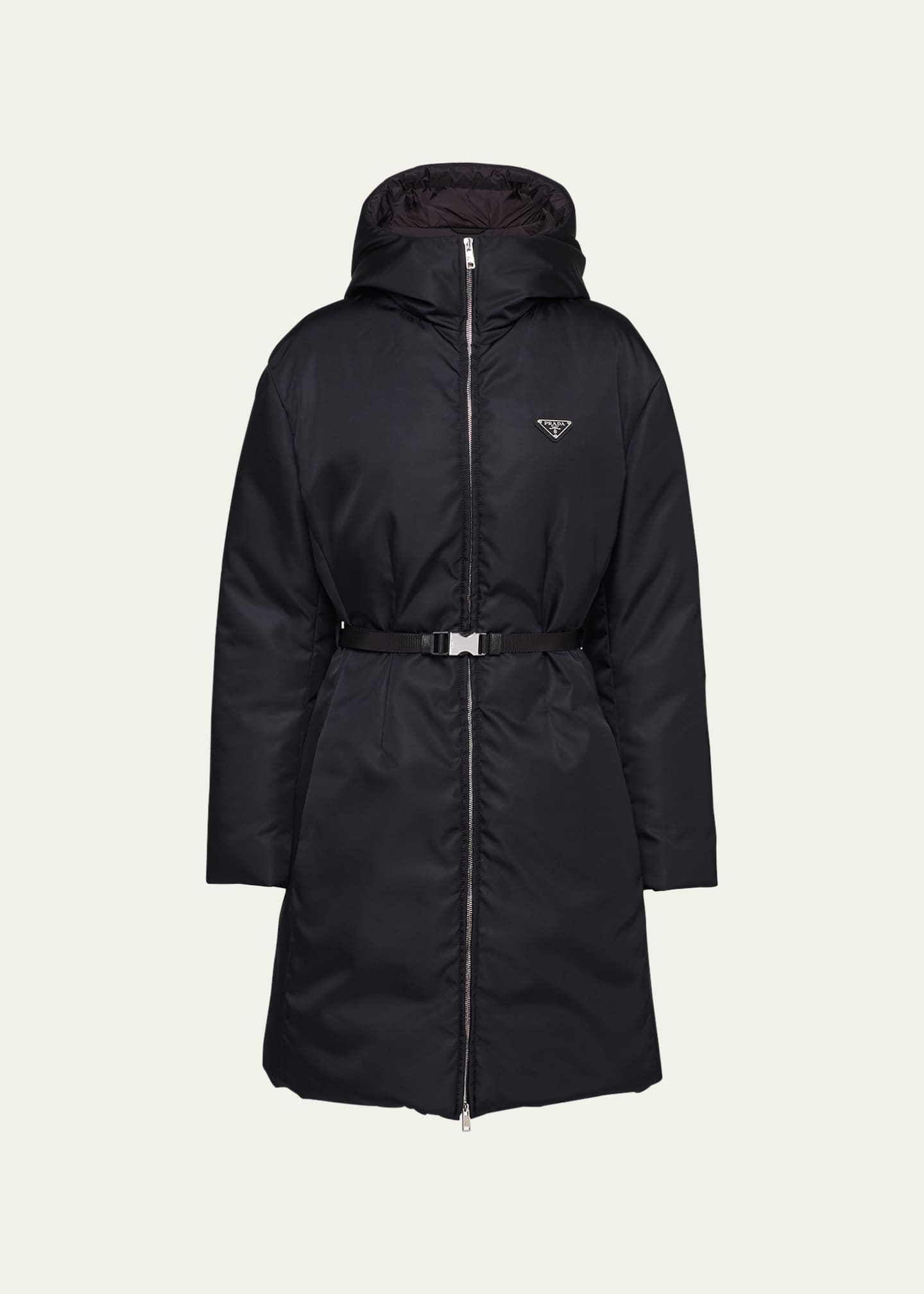 Belted Nylon Down Jacket