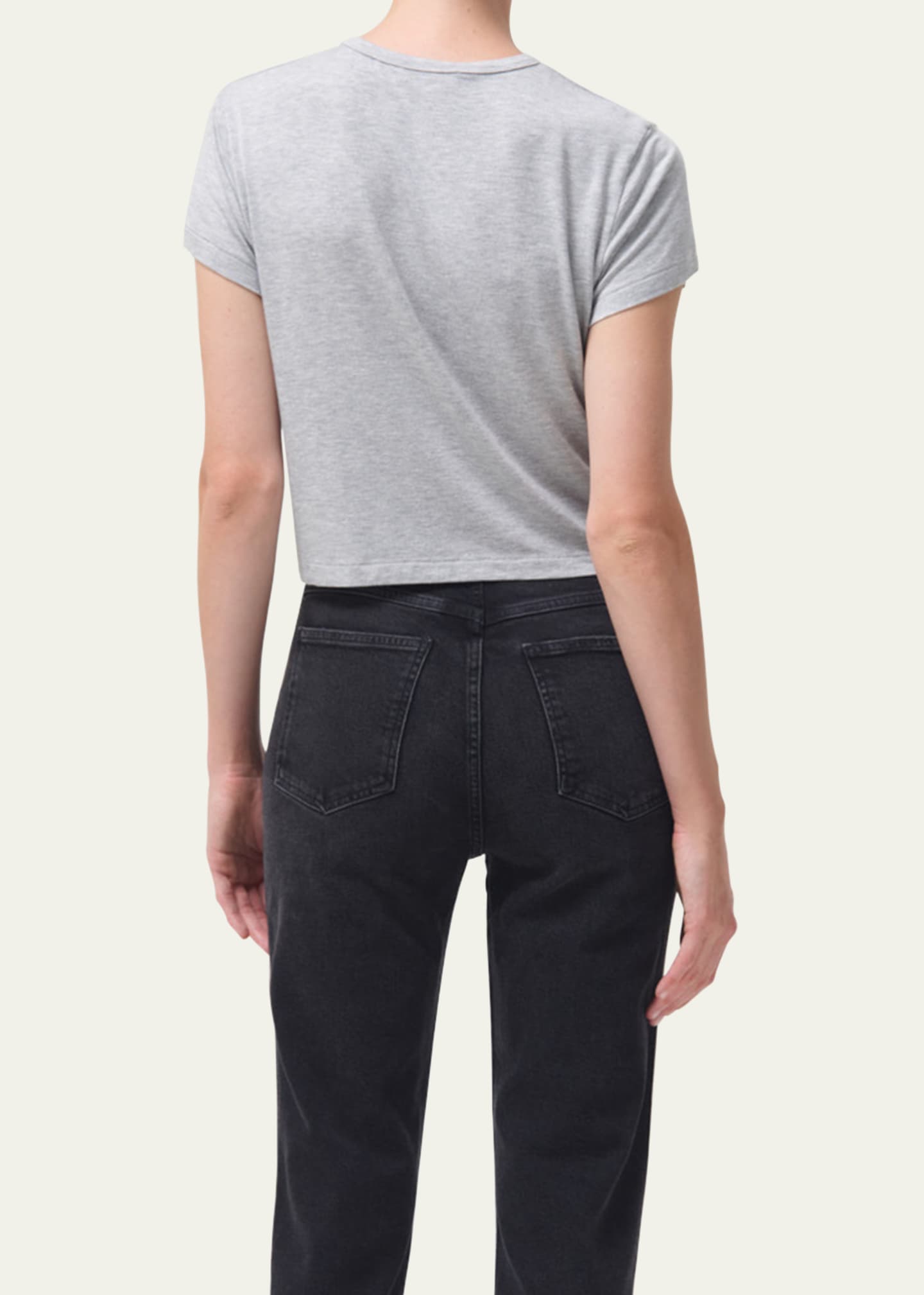 AGOLDE Adine Cropped Cotton Crewneck Tee Image 3 of 5