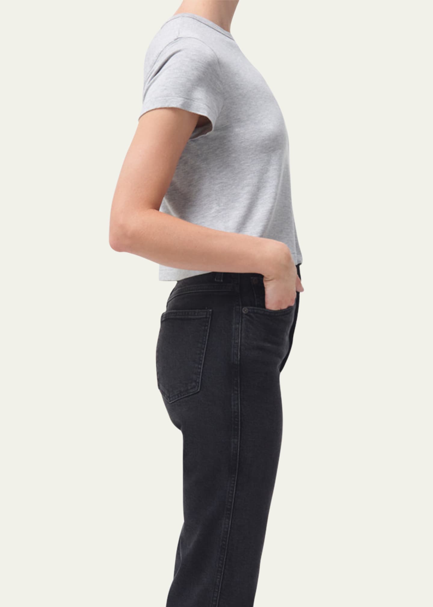 AGOLDE Adine Cropped Cotton Crewneck Tee Image 4 of 5