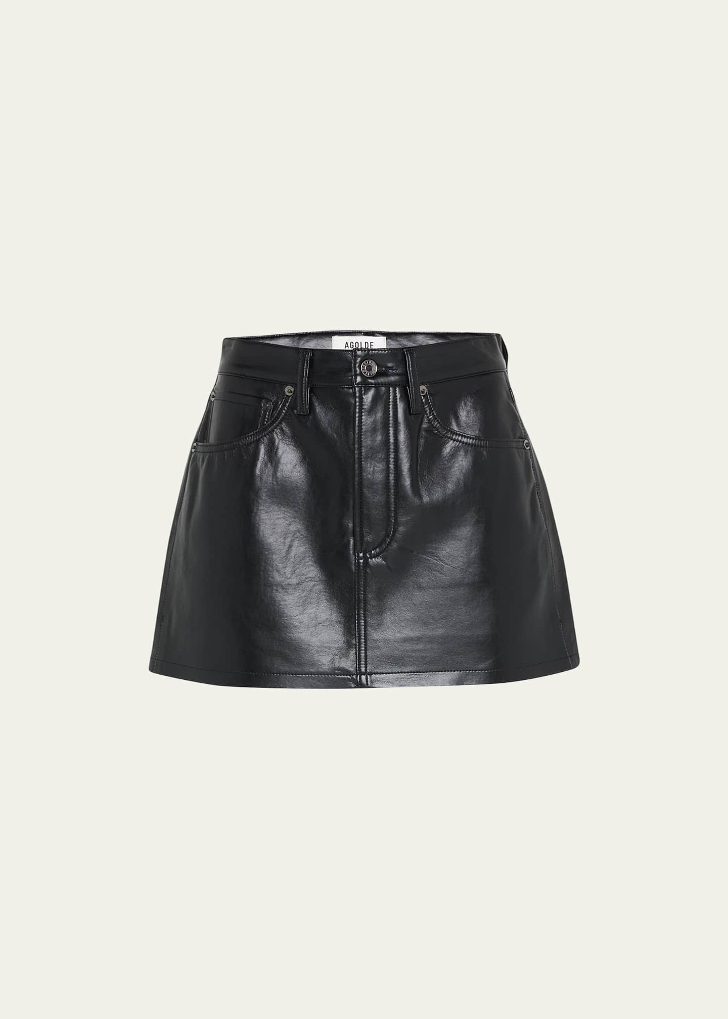 AGOLDE Liv Recycled Leather Mini Skirt - Bergdorf Goodman