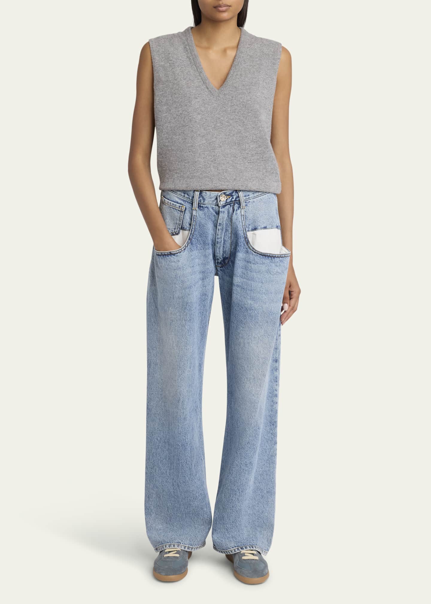Maison Margiela 5-Pocket Wide-Leg Denim Pants - Bergdorf Goodman