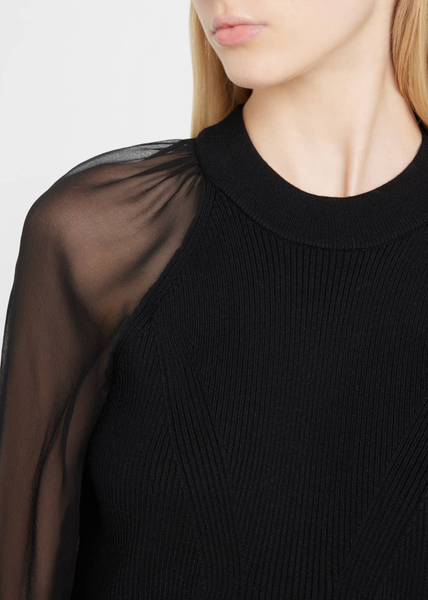 公式の louren sheer Sheer Tiered Issey pleats Dress knit