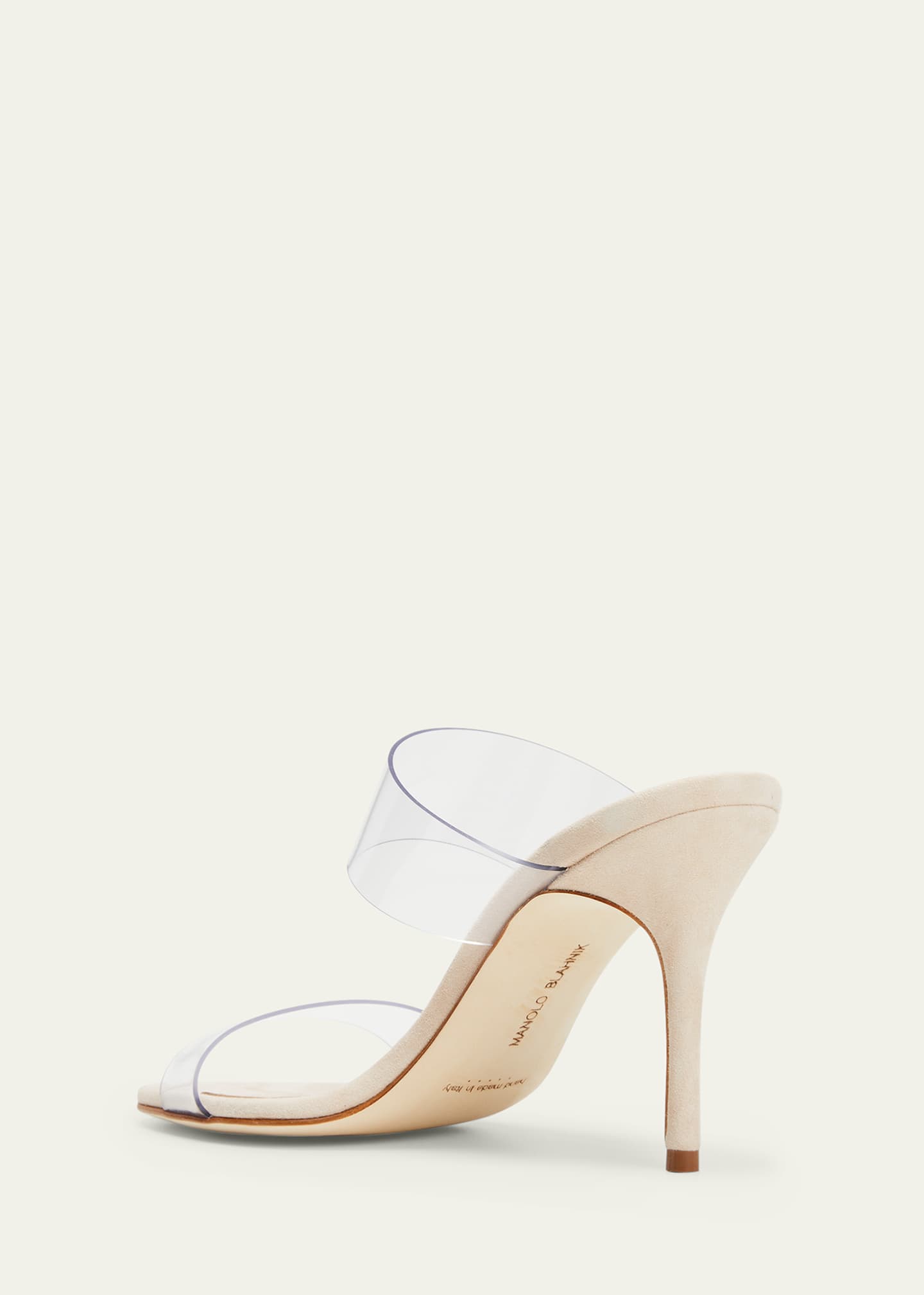 Manolo Blahnik Scolto Clear Two Band Slide Sandals Bergdorf Goodman