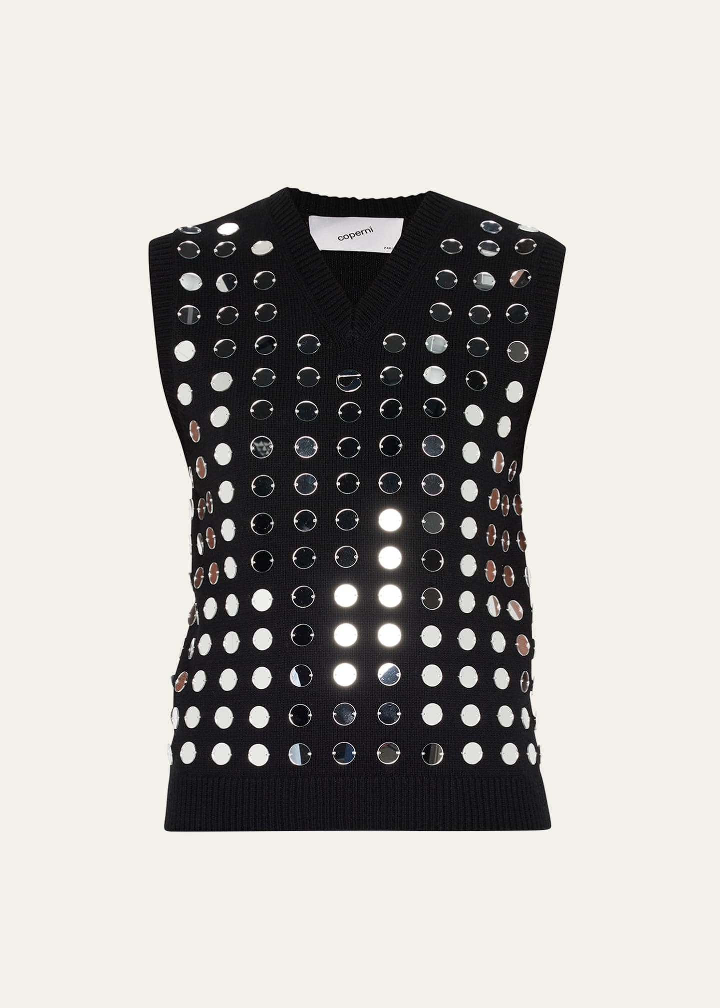 Coperni Mirror Embroidered Wool Vest Bergdorf Goodman