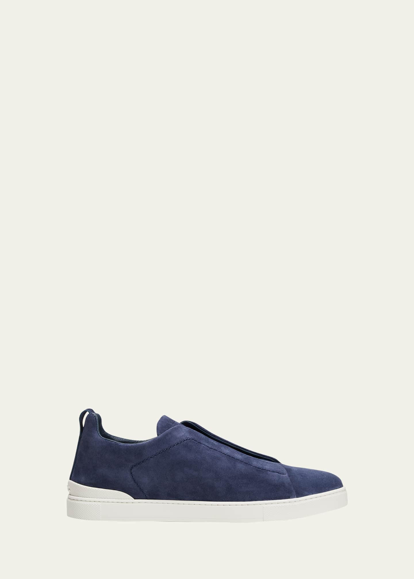 ZEGNA スニーカー　ブルースウェード ZEGNA Men's Triple Stitch Suede Sneakers - Bergdorf Goodman