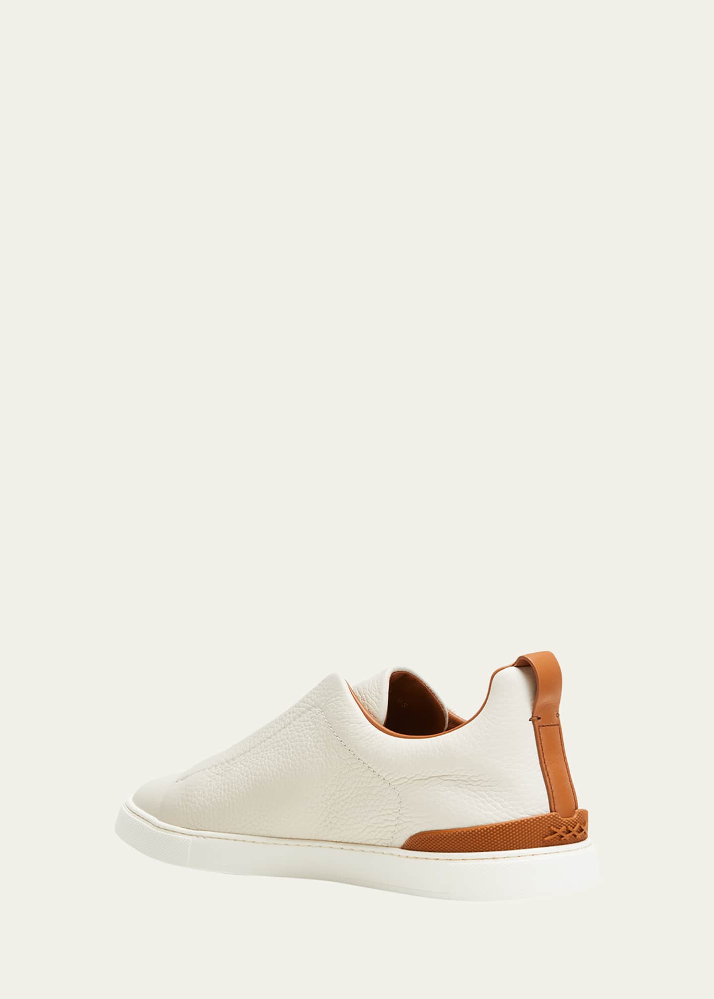 ZEGNA Men's Triple Stitch Deerskin Leather Sneakers - Bergdorf Goodman