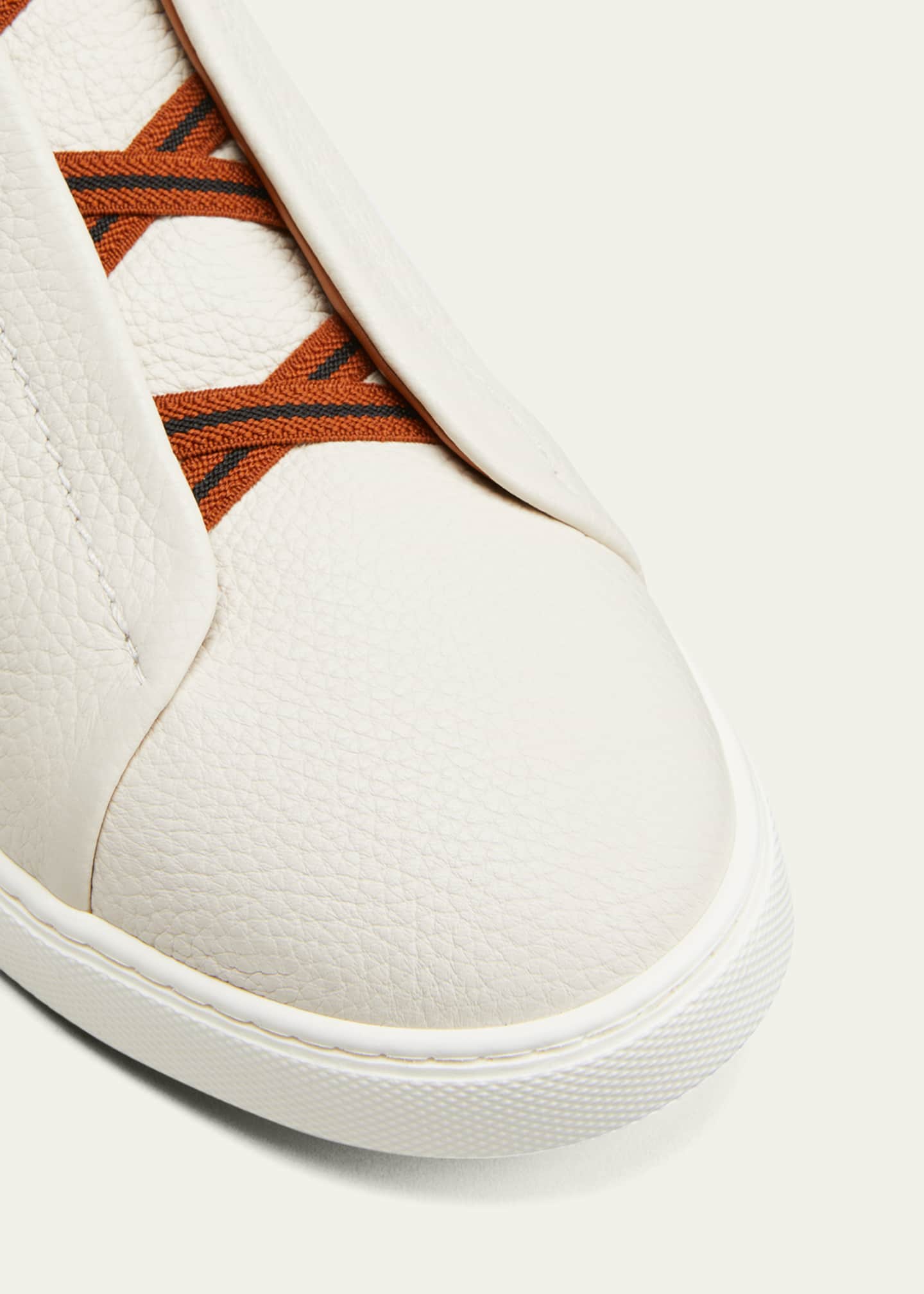 ZEGNA Men's Triple Stitch Deerskin Leather Sneakers - Bergdorf Goodman