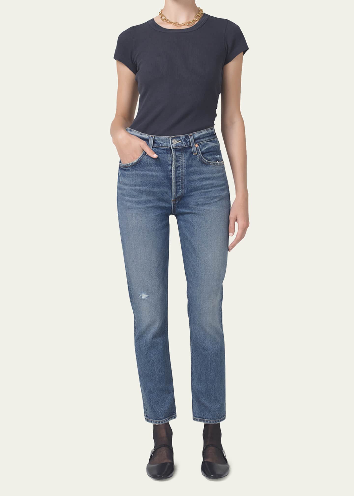 Citizens of Humanity Jolene Vintage Slim Straight Cropped Jeans