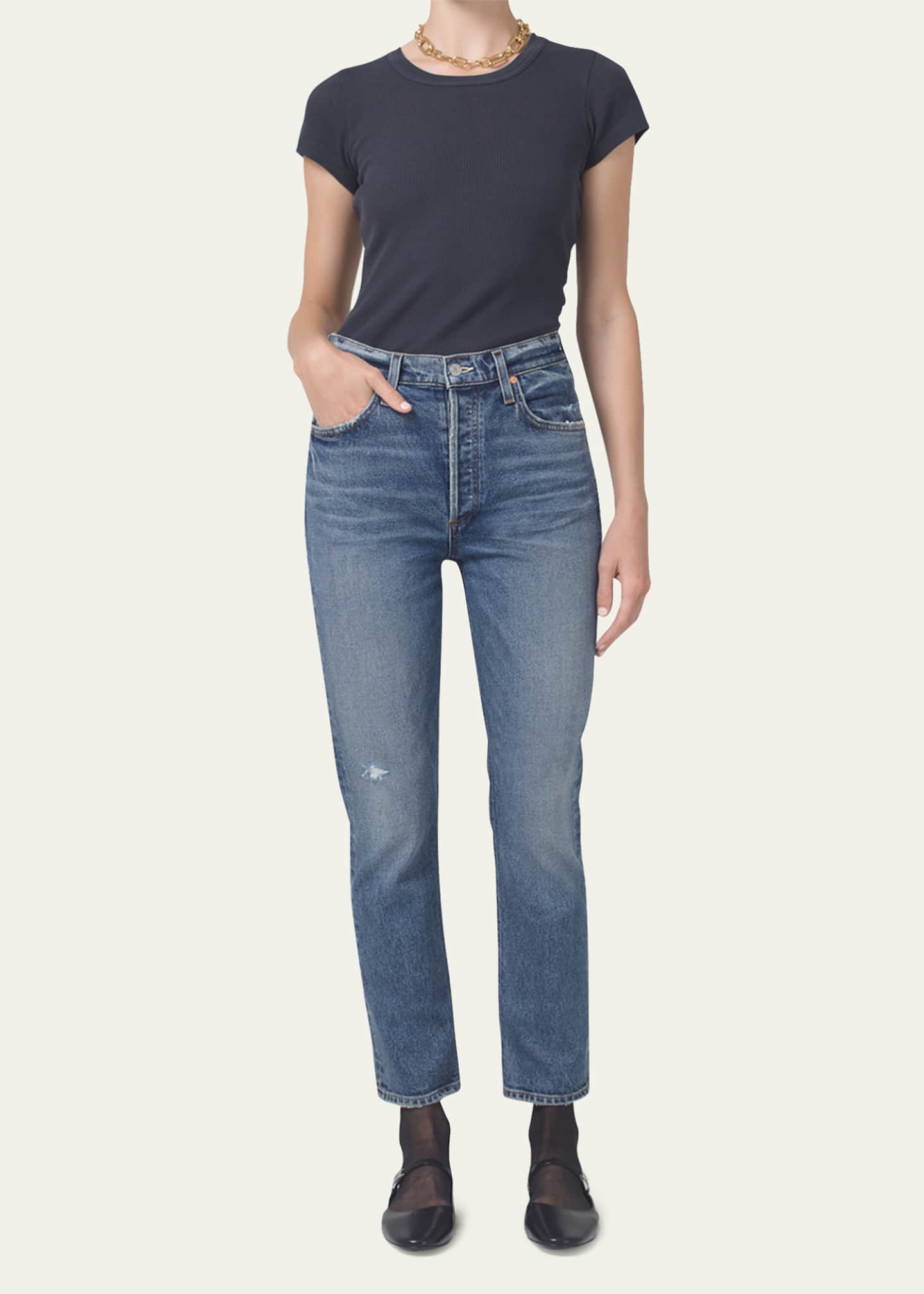 Citizens of Humanity Jolene Vintage Slim Straight Cropped Jeans