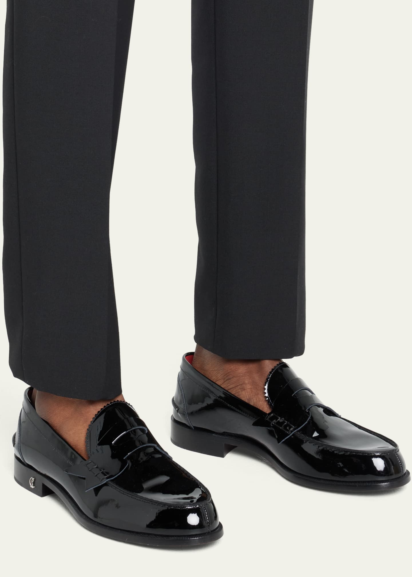Se tilbage Kloster lastbil Christian Louboutin Men's No Penny Patent Leather Penny Loafers - Bergdorf  Goodman