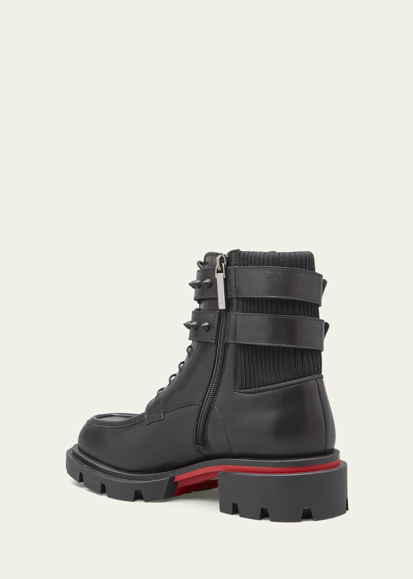 Christian Louboutin Men's Our Fight Zip Leather Combat Boots - Bergdorf ...